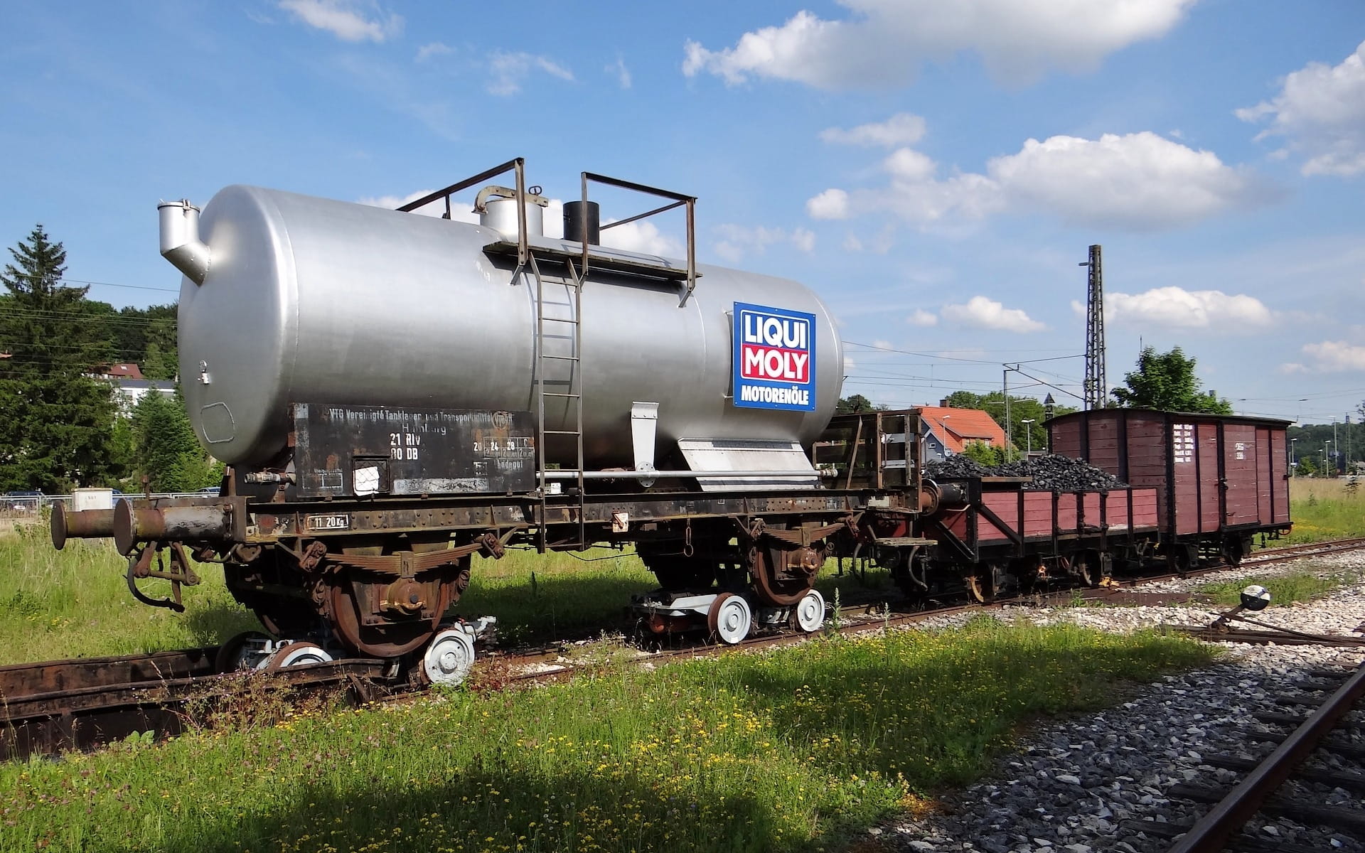 Amstetten, mode of transportation, oppingen, cloud - sky, railroad Car, day, land vehicle, train, tank wagons, steam, train - vehicle, amstetten oppingen, HD Wallpaper