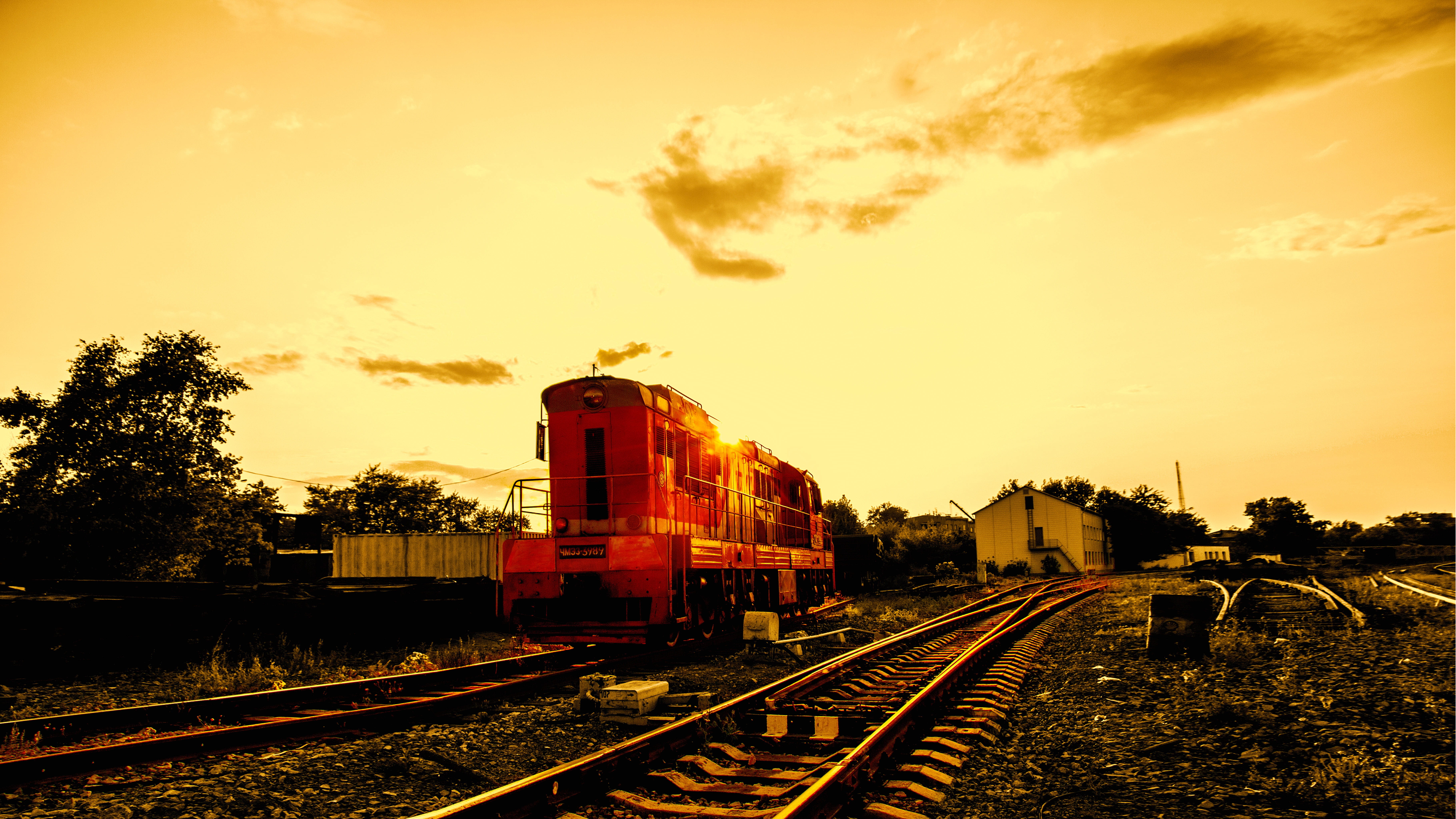 summer, rail transportation, empty, benzotsisterna, golden, russia, composition, nature, delivery, tovarnik, train, sun, sunset, capacity, transportation, HD Wallpaper