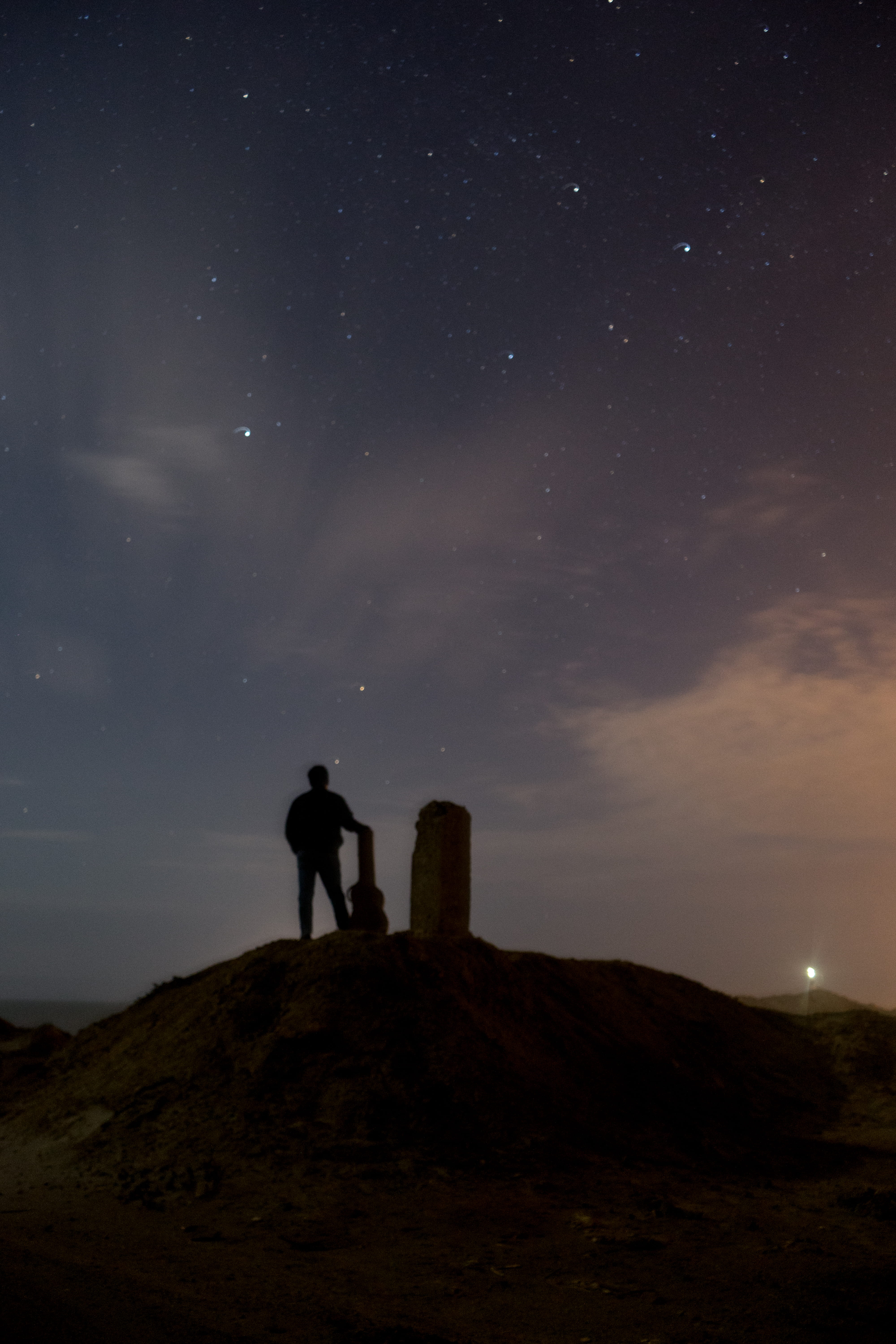 tranquility, star field, star, standing, nature, space, land, lifestyles, astronomy, star - space, silhouette, leisure activity, men, galaxy, night, outdoors, Phone HD Wallpaper
