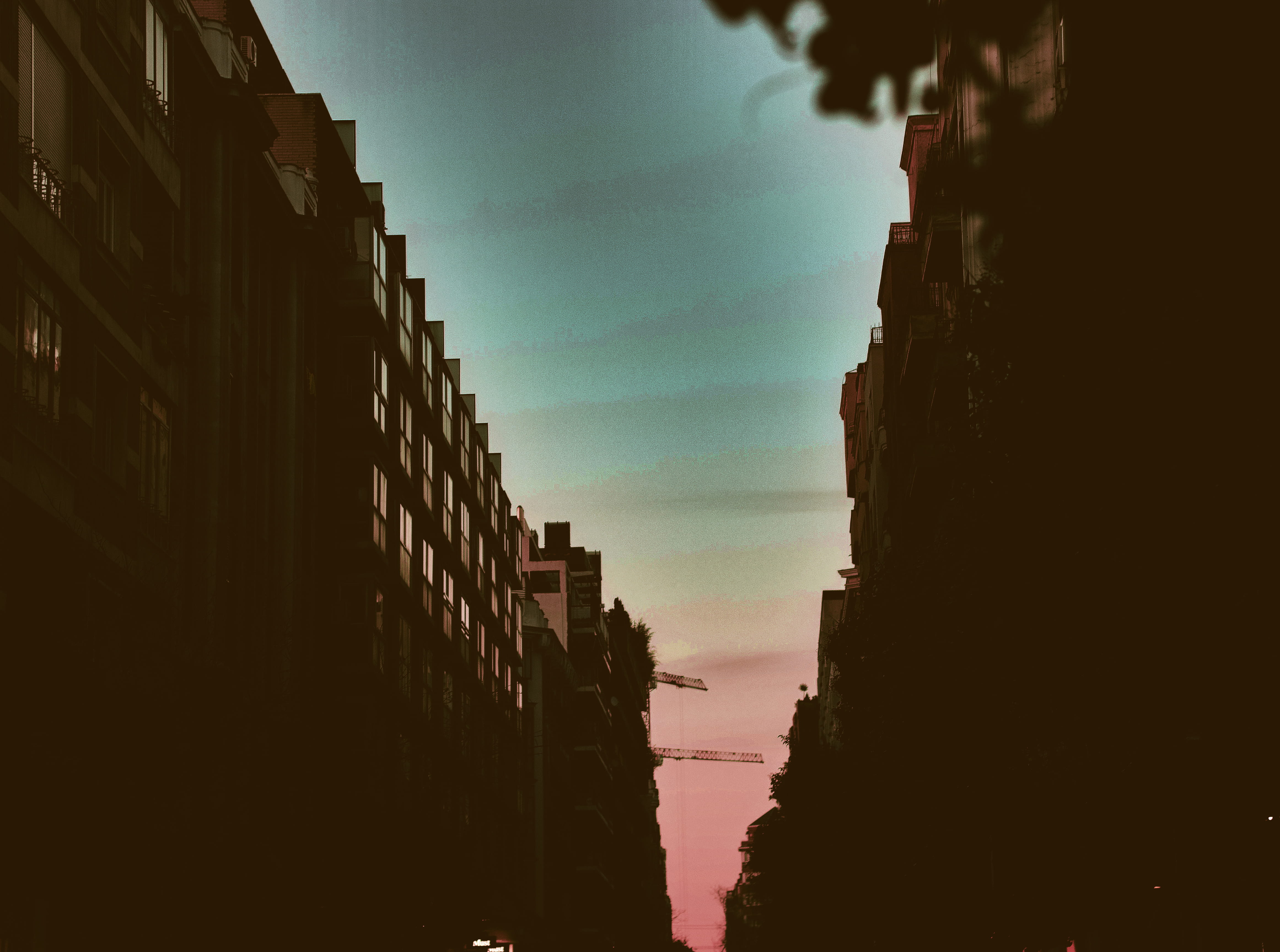 apartment, spain, madrid, sunset, nature, city, low angle view, edificios, 4K, sky, building exterior, street, balcony, ciudad, silhouette, architecture, HD Wallpaper