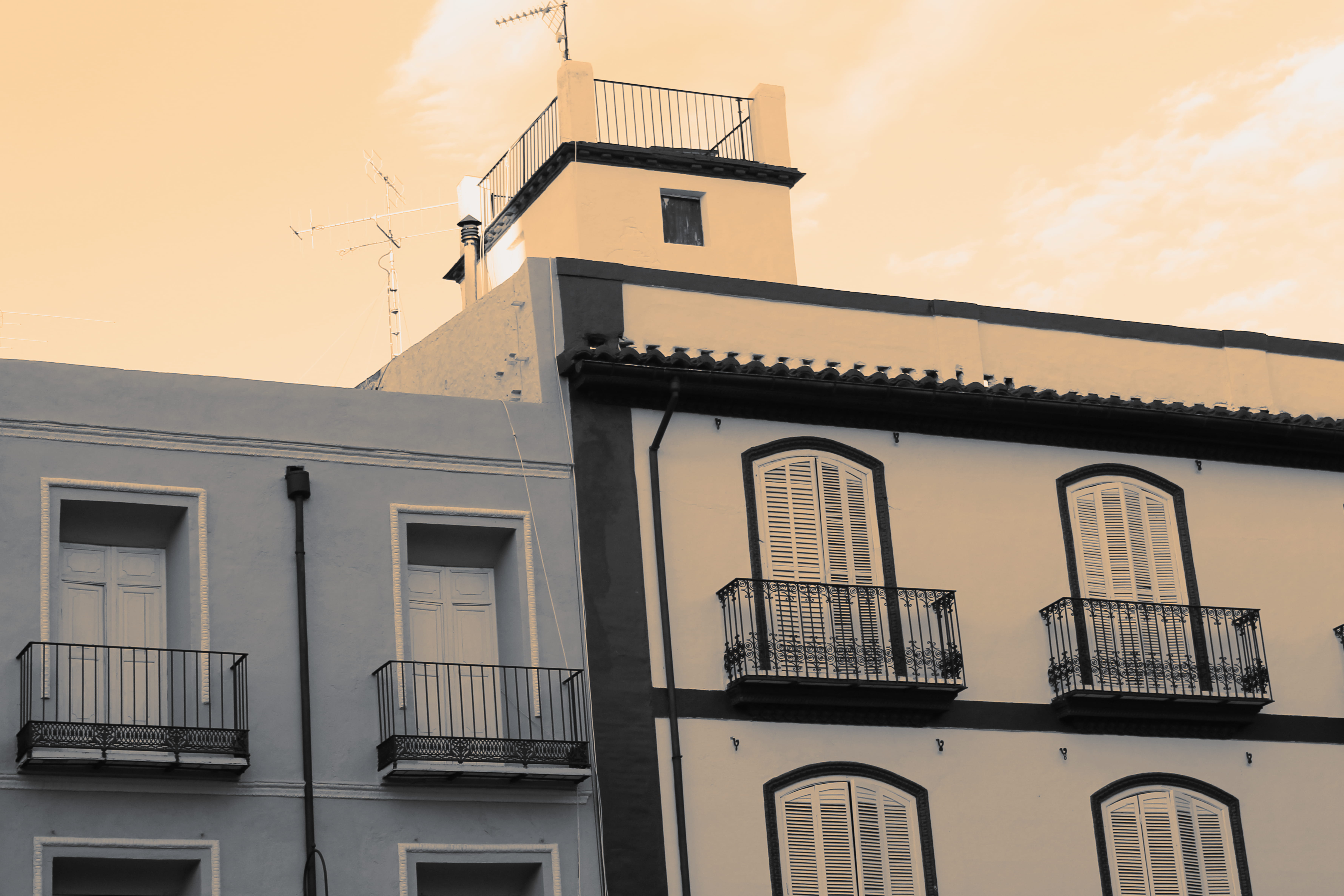 animal, orange color, city, spain, balcony, outdoors, cloud - sky, balcones, castellón de la plana, day, no people, 5K, apartment, casas, vertebrate, built structure, HD Wallpaper