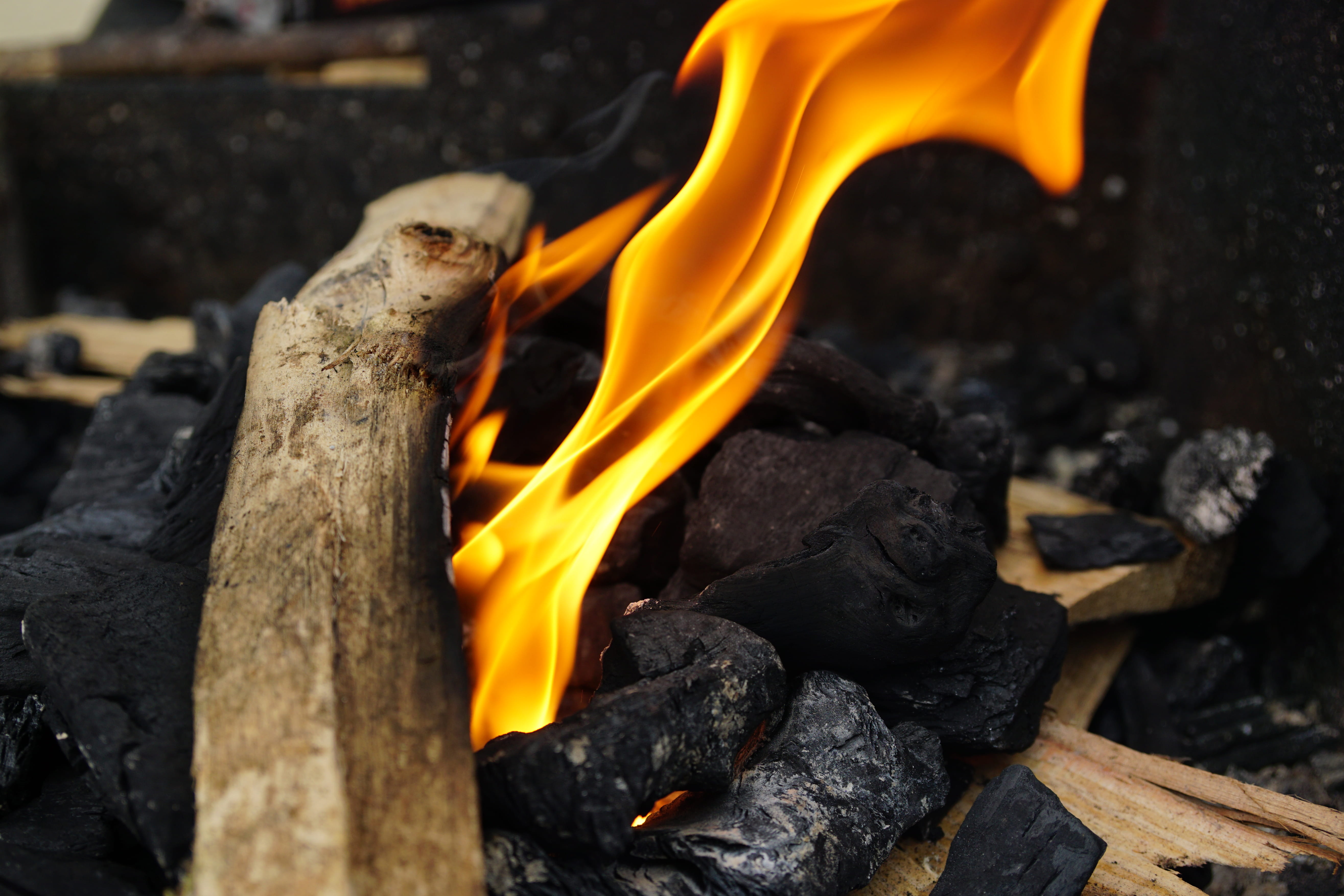 flame, red, light, wood, heat, fire - natural phenomenon, long exposure, france, coal, barbecue, no people, burning, orange color, day, orange, time, wood - material, HD Wallpaper