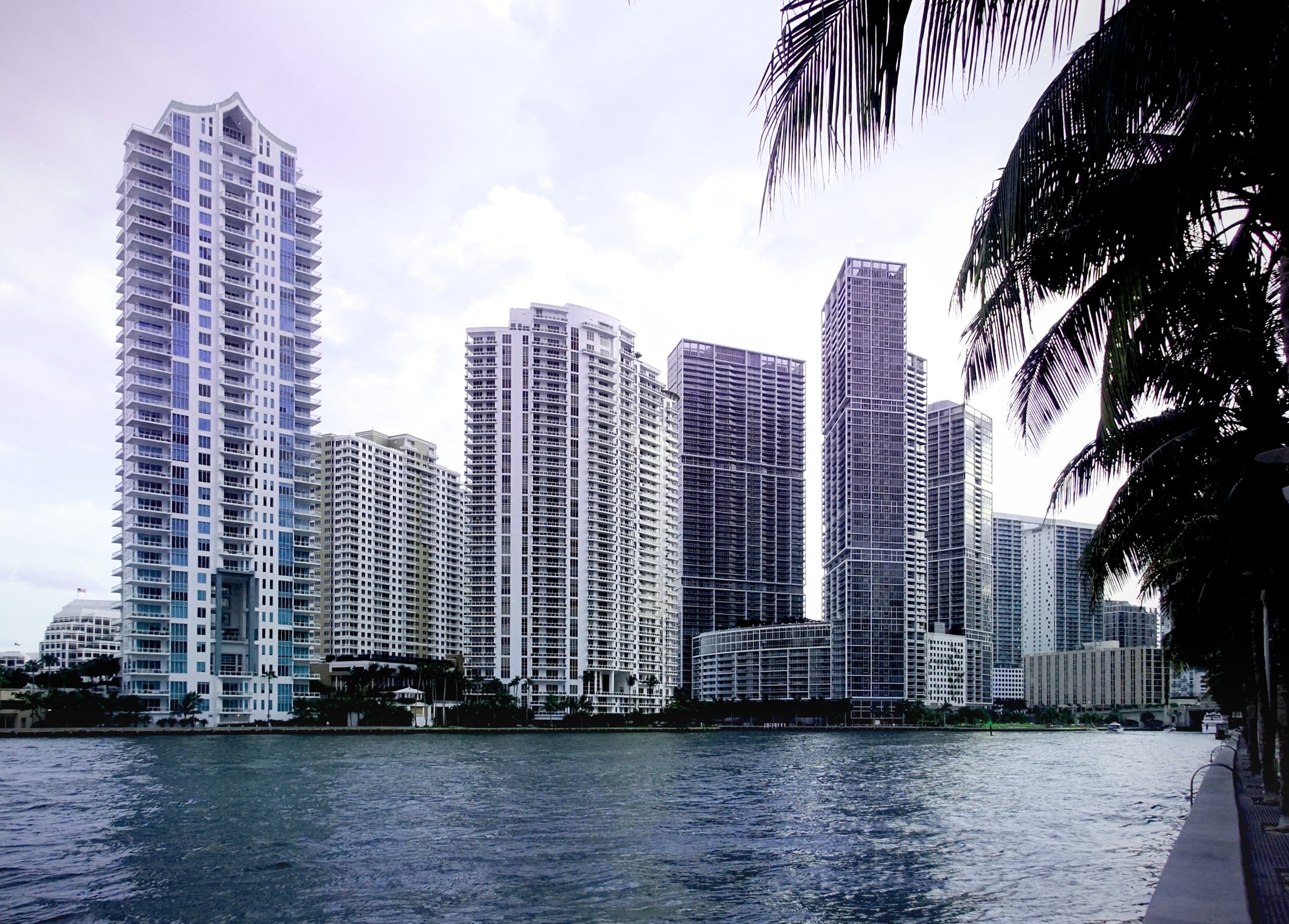 tall - high, skyscraper, building, america, office building, travel destinations, front window, body, window, miami, skyscrapers, sky, urban, high, bay, HD Wallpaper