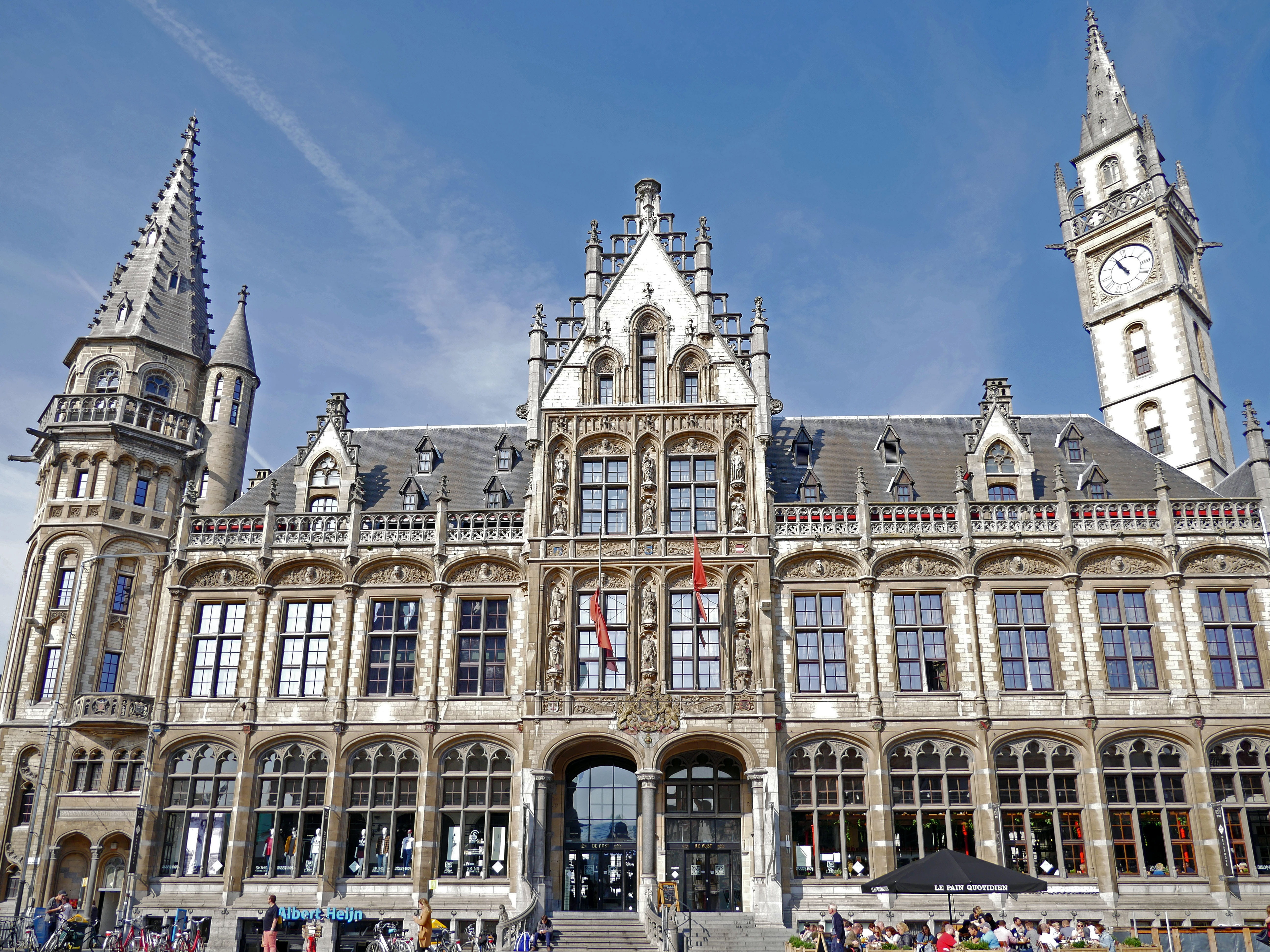 kornmarkt, belgium, the past, 5K, city, travel, tourism, architecture, low angle view, gothic style, day, nature, outdoors, tower, stadtmitte, government, HD Wallpaper