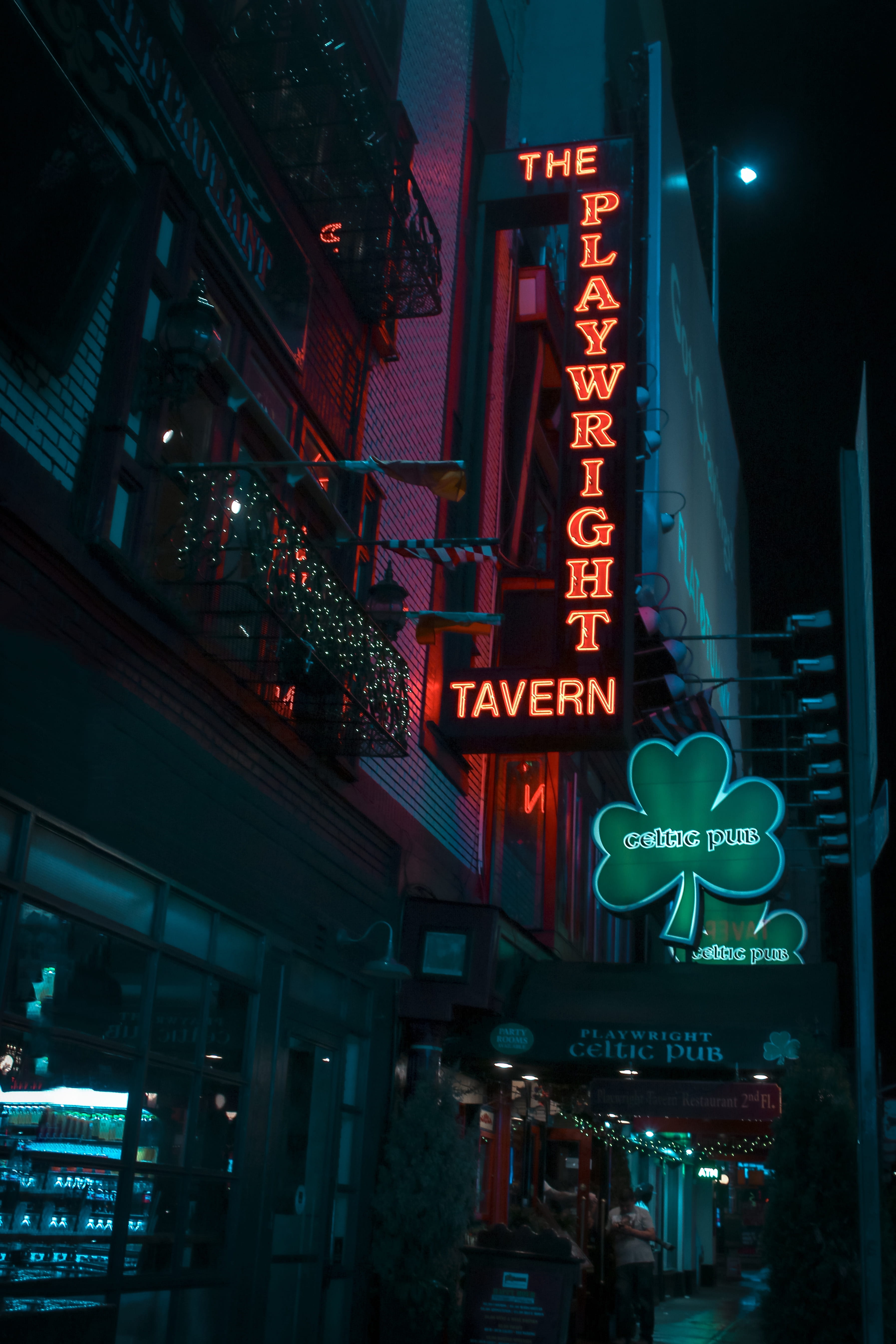 commercial sign, neon, us, illuminated, script, pub, nyc, rain, celtic, nightlife, information, communication, lighting equipment, western script, night, Phone HD Wallpaper