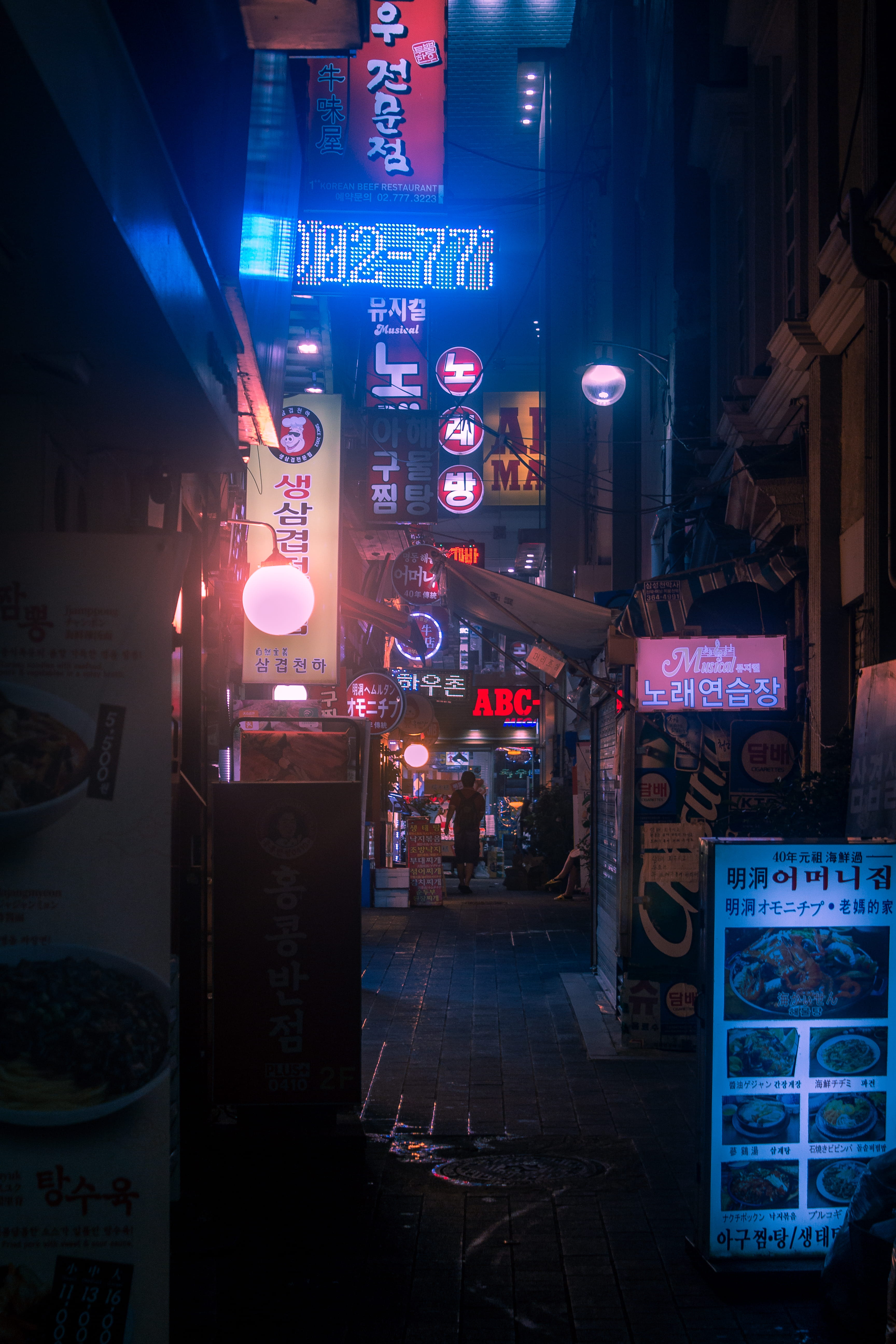 information, illuminated, sign, non-western script, night, city, communication, text, building exterior, neon, city life, building, seoul, built structure, Phone HD Wallpaper