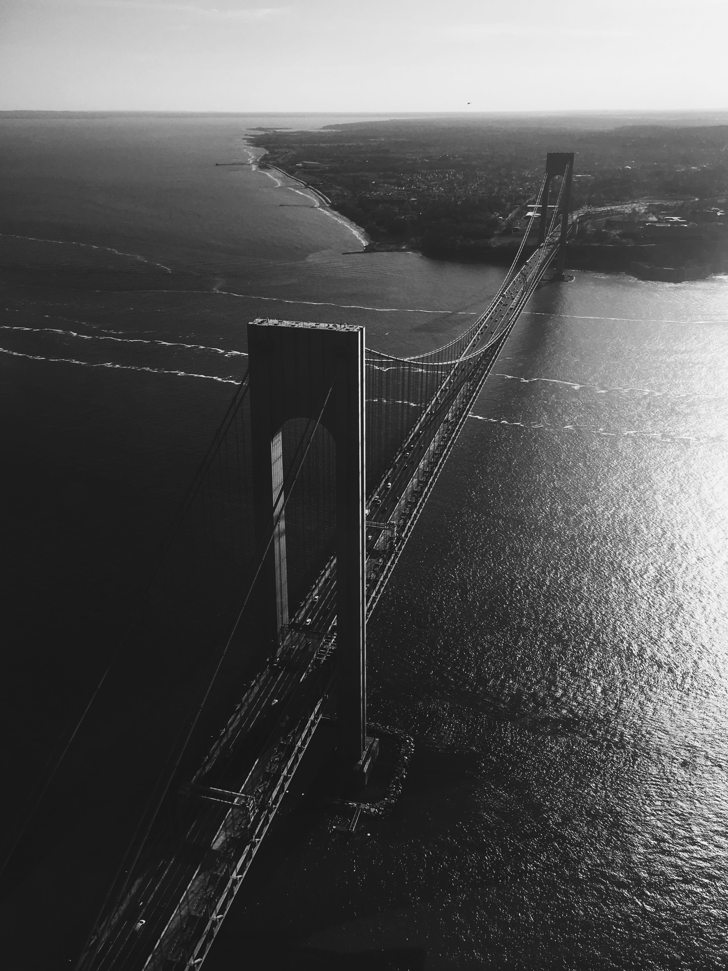 connection, sky, built structure, nature, high angle view, river, scenics - nature, water, 4K, day, tranquility, horizon, nyc, beauty in nature, outdoors, Phone HD Wallpaper