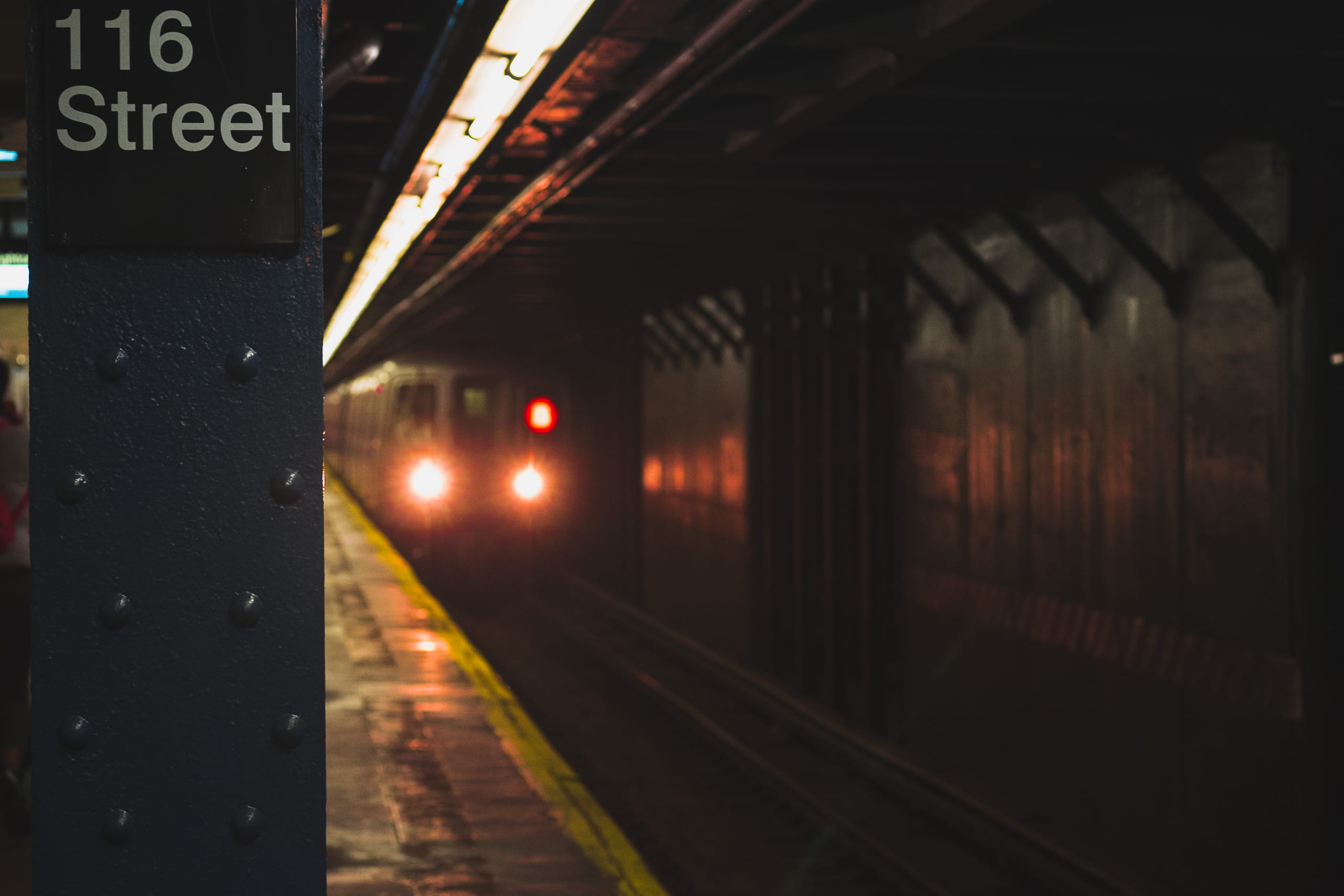 mode of transportation, rail transportation, station, train - vehicle, light, tube, subway, platform, united states, railroad track, indoors, 2K, architecture, HD Wallpaper