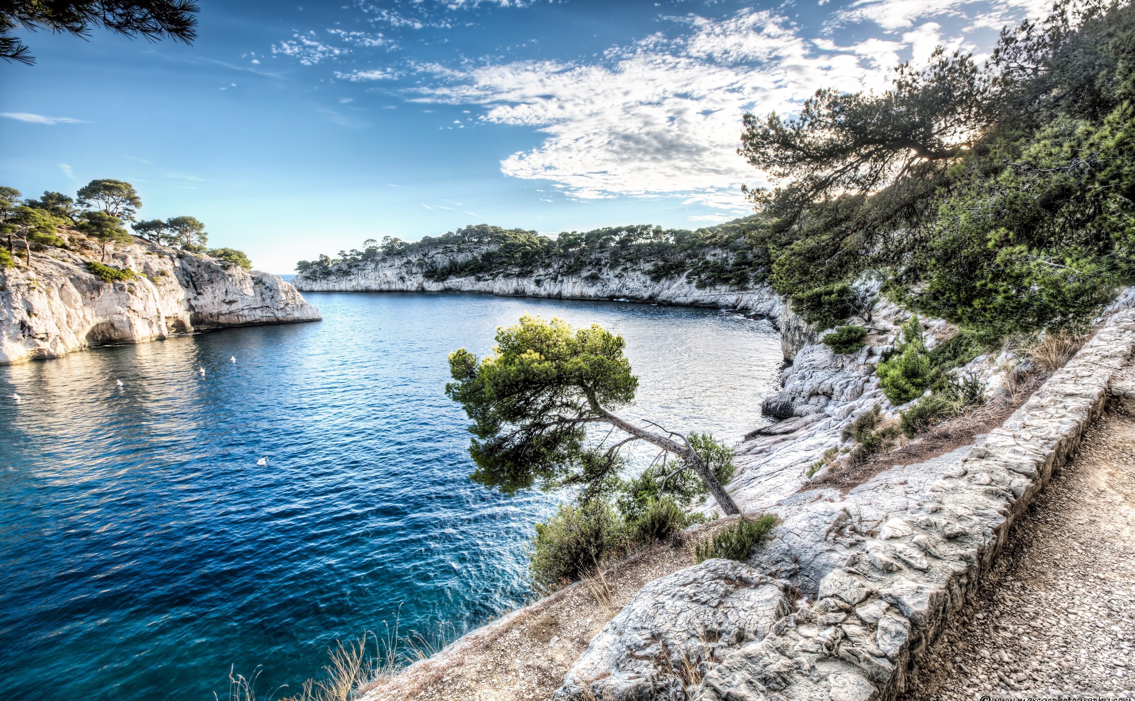 body, tranquility, rock, river, port, outdoors, cassis, no people, solid, day, calanque, rocky, miou, cloud - sky, flowing water, idyllic, scenics - nature, HD Wallpaper