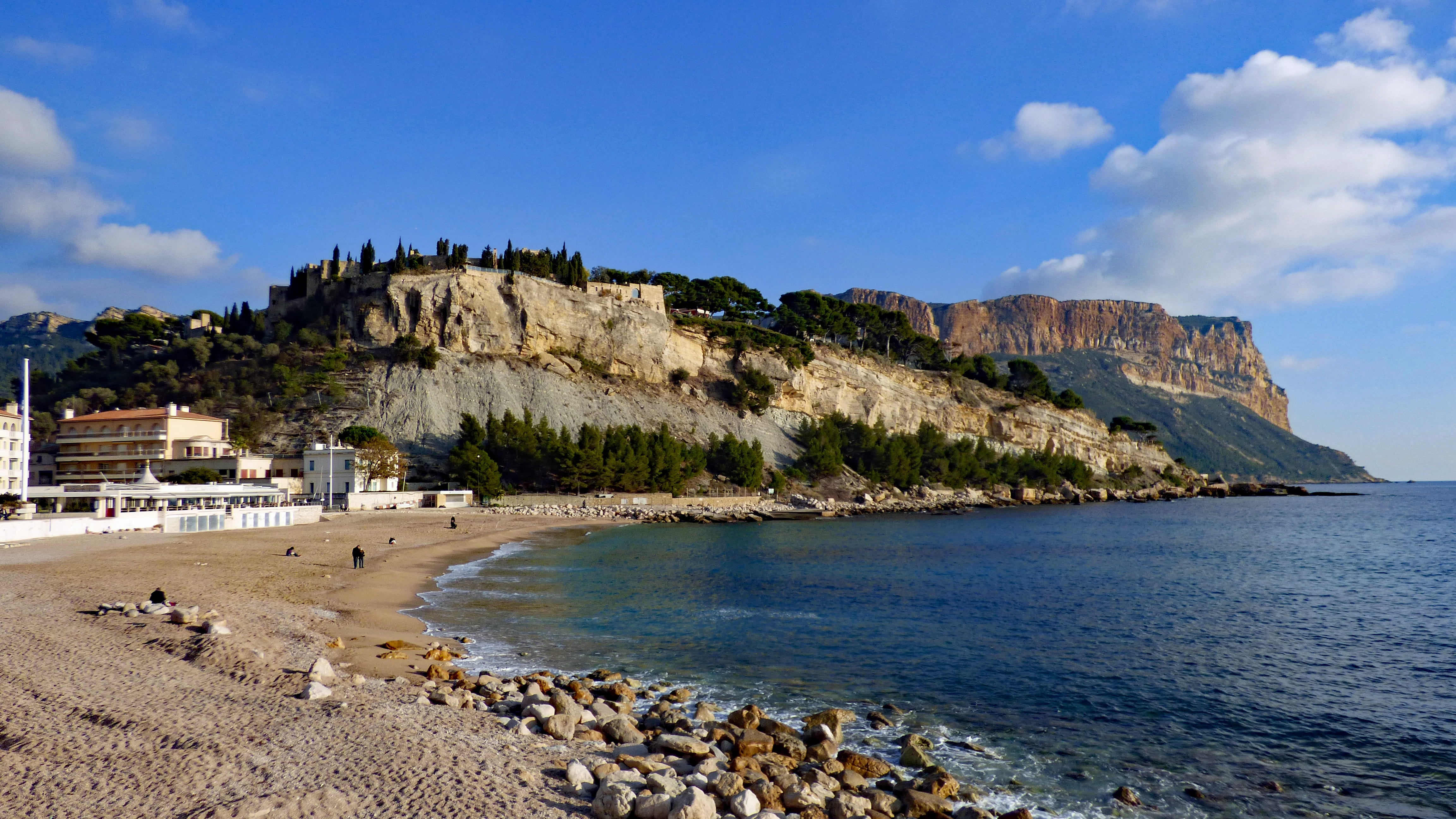 sea, cassis, built structure, bay, scenics - nature, sky, travel, nature, travel destinations, no people, cap canaille, beach, outdoors, rock formation, HD Wallpaper