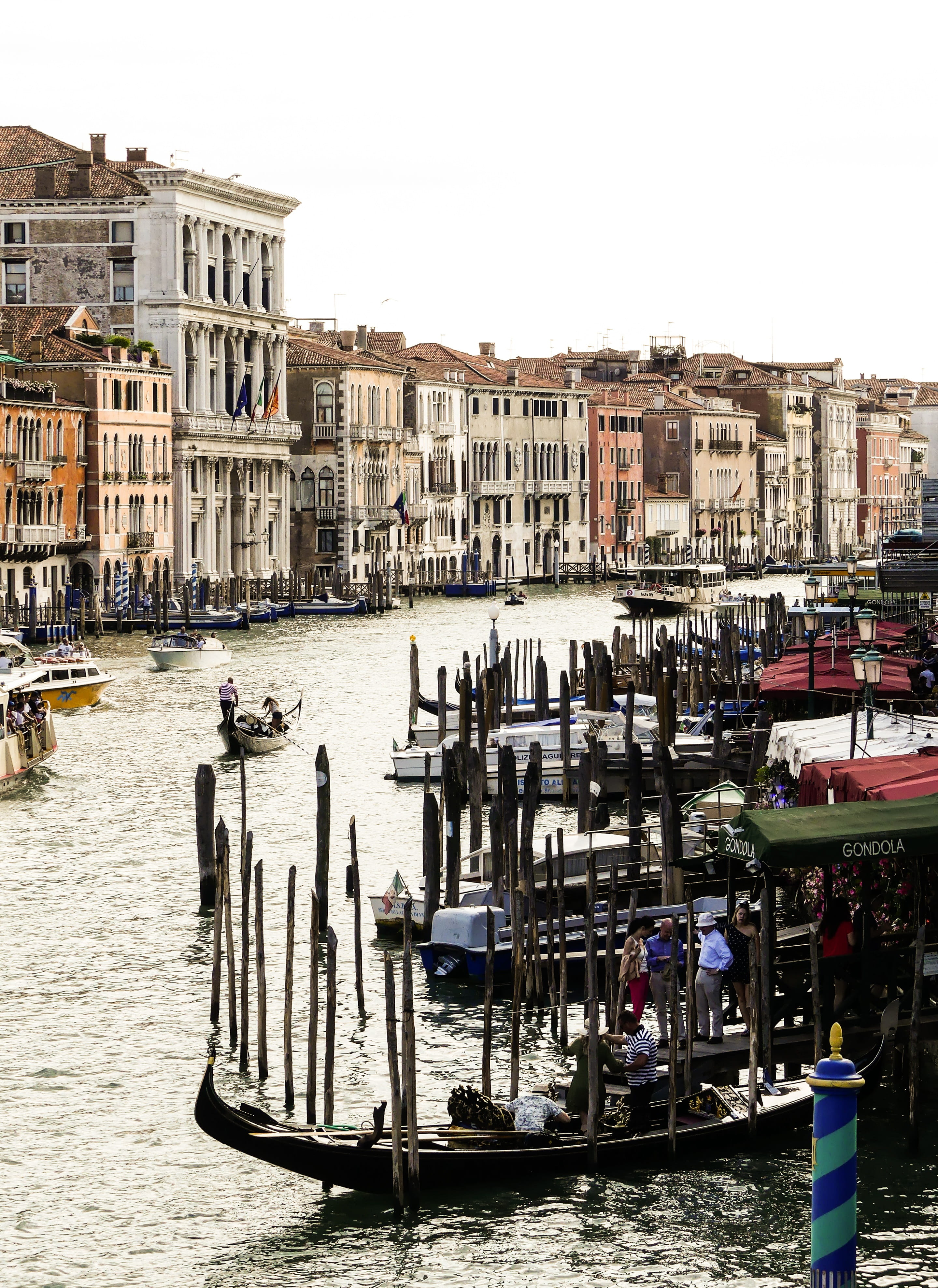 clear sky, la serenissima, houses, built structure, post, travel destinations, nautical vessel, travel, residential district, more, canal grande, boat, Phone HD Wallpaper