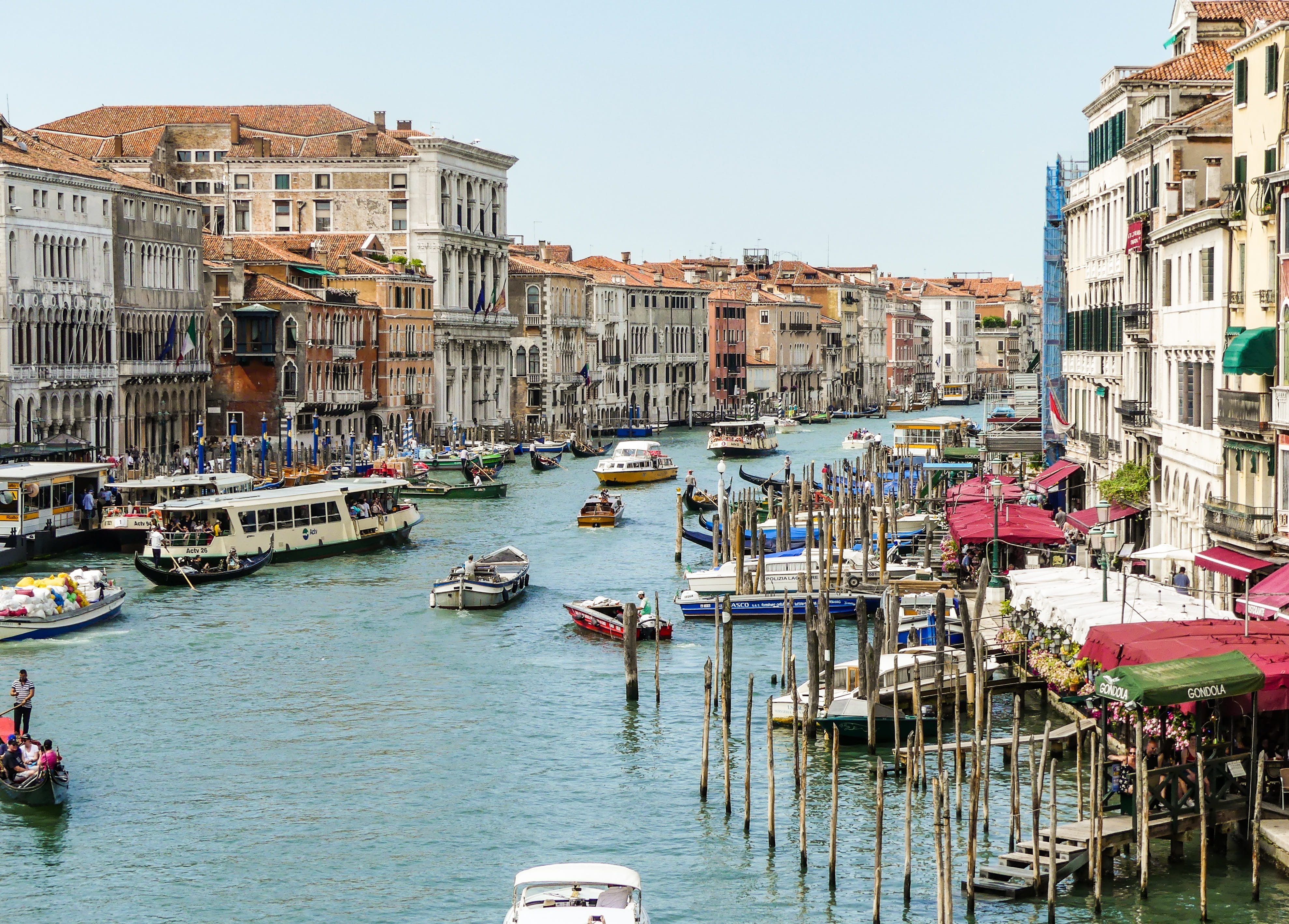 houses, gondola, lagoon, veneto, canal grande, centro storico, more, channel, residential district, day, river, places of interest, venezia, waterfront, HD Wallpaper
