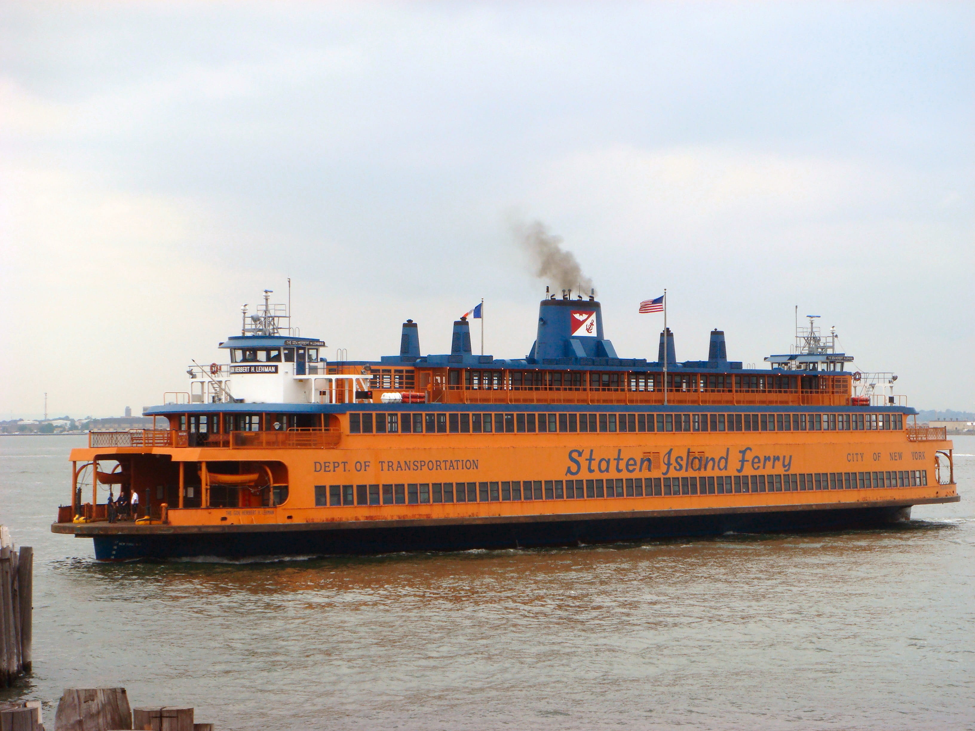 transport, passenger Ship, harbor, water, waterfront, architecture, river, Ferryboat, sky, 2K, commercial Dock, staten island, outdoors, new york city, HD Wallpaper