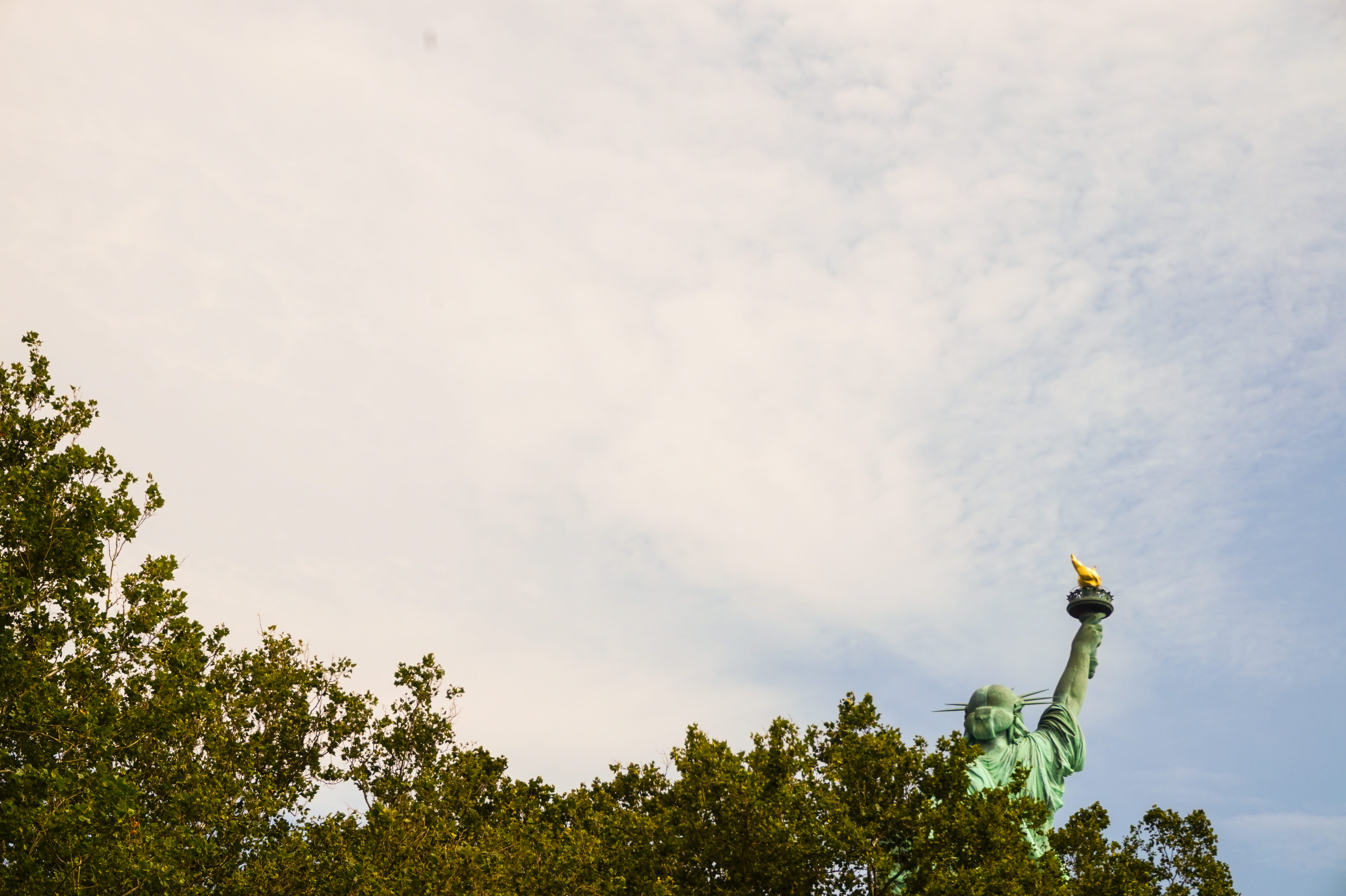 york, green color, creativity, green, city, human representation, low angle view, outside, sky, representation, new, tranquility, staten, out, nyc, island, HD Wallpaper