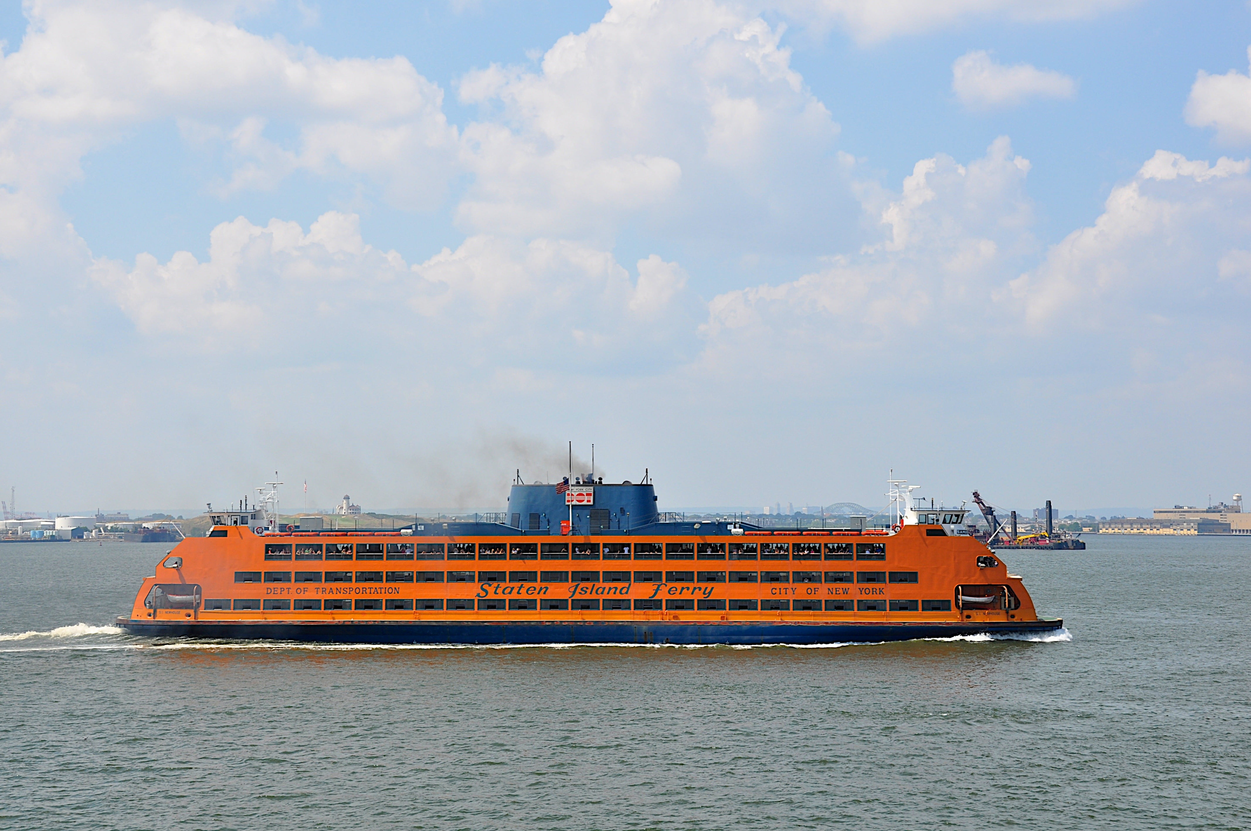 transportation, nautical vessel, sea, cloud - sky, architecture, freight transportation, container ship, staten, island, nature, sky, outdoors, ship, cruise ship, HD Wallpaper