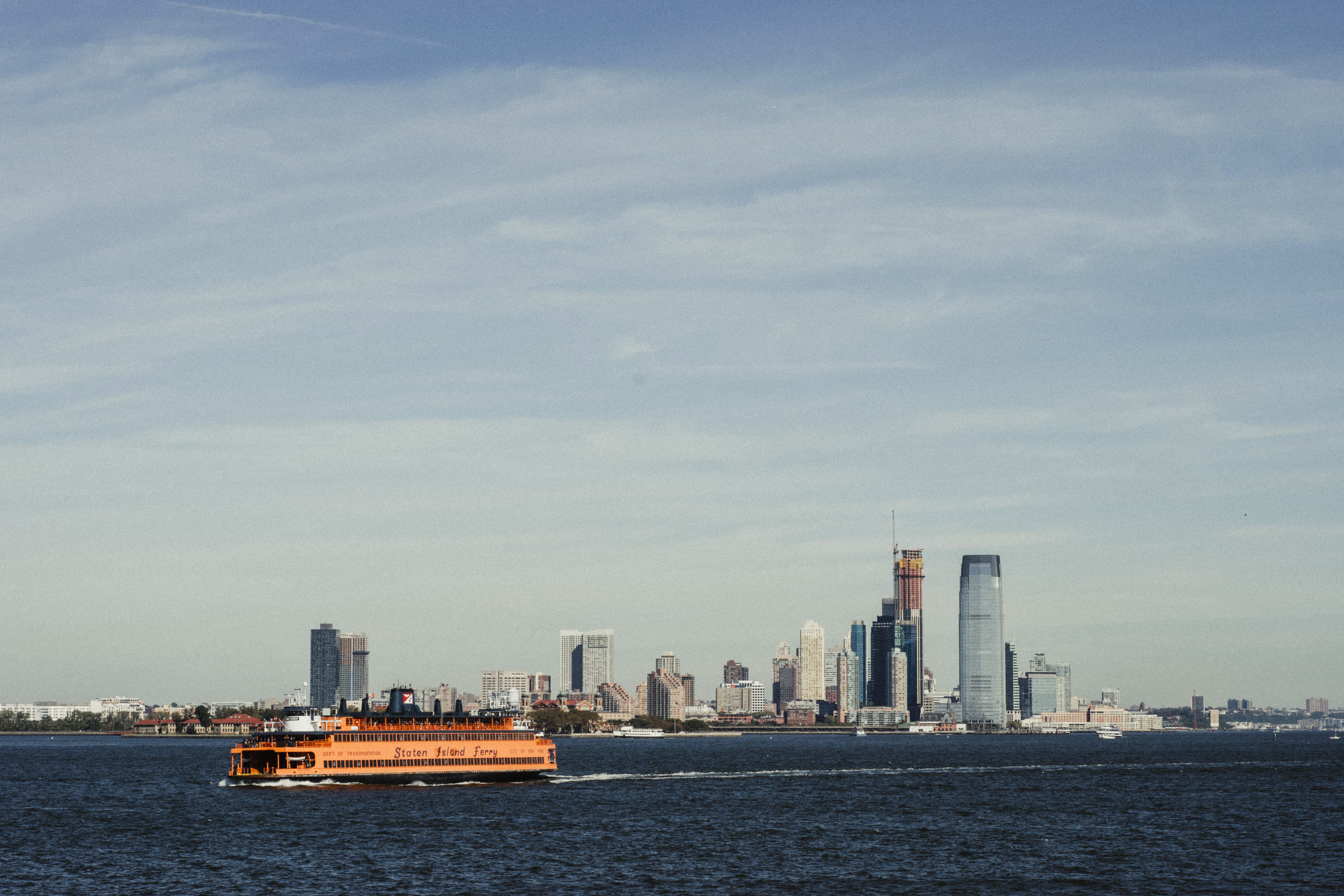 hudson river, nature, sea, new york city, financial district, waterfront, staten island, city, 5K, built structure, architecture, office building exterior, HD Wallpaper