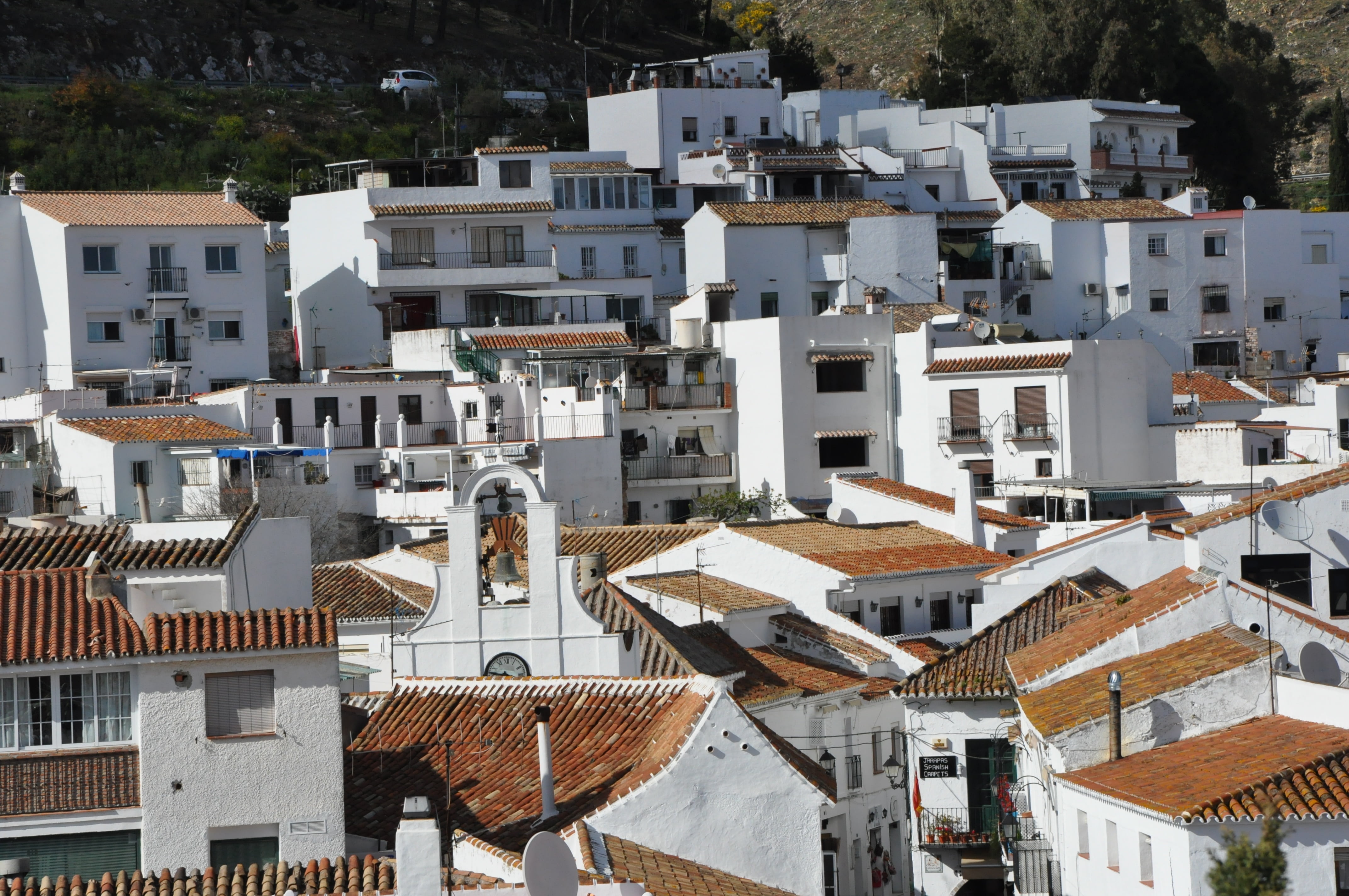 day, outdoors, white color, town, residential district, cityscape, city, community, house, crowded, high angle view, building exterior, spain, townscape, HD Wallpaper