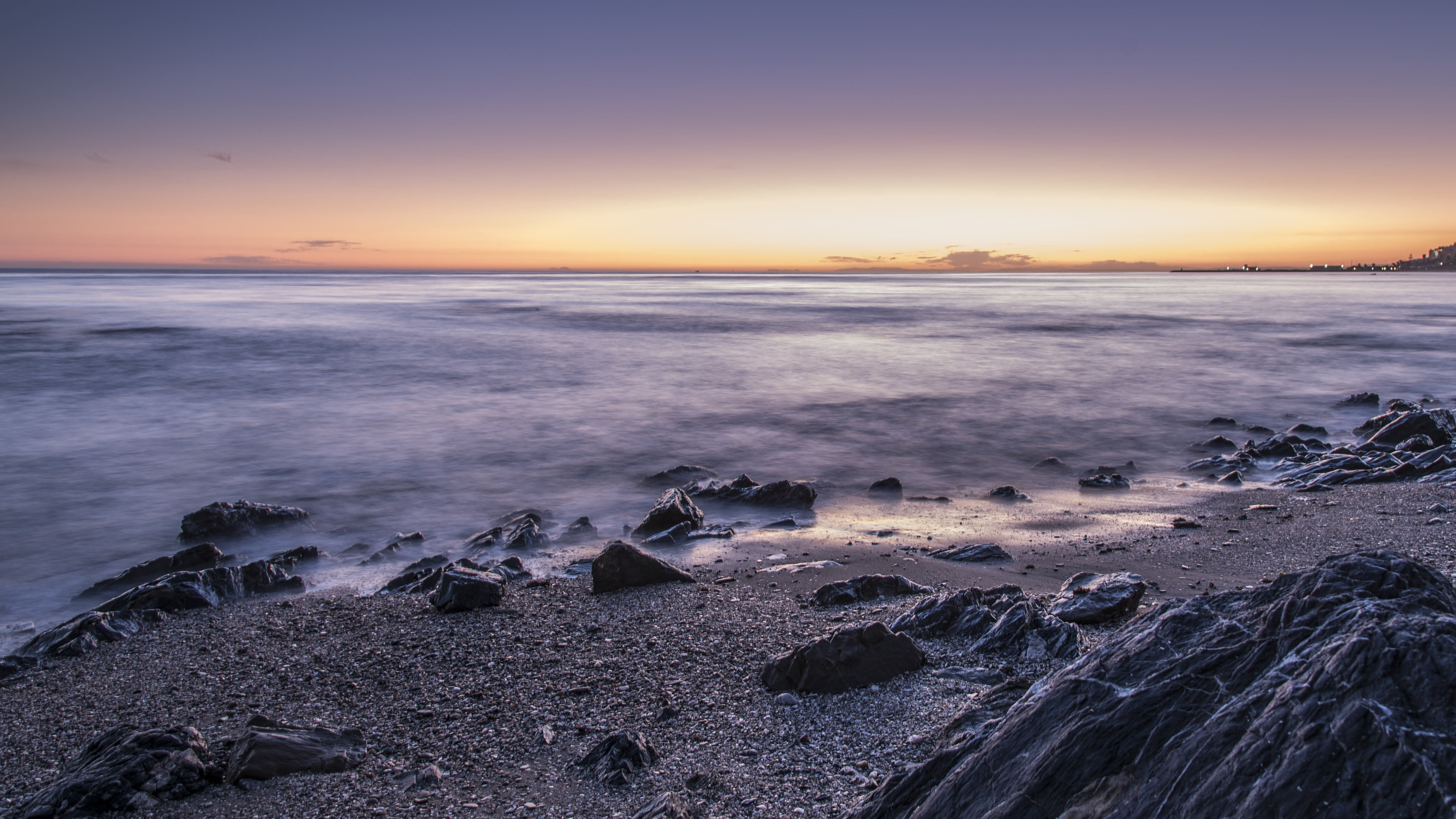 tranquil scene, lot, sky, horizon over water, coastline, costa del sol, 5K, landscape, calahonda, scenics, horizon, sea, mijas, ocean, stillness, outdoors, HD Wallpaper