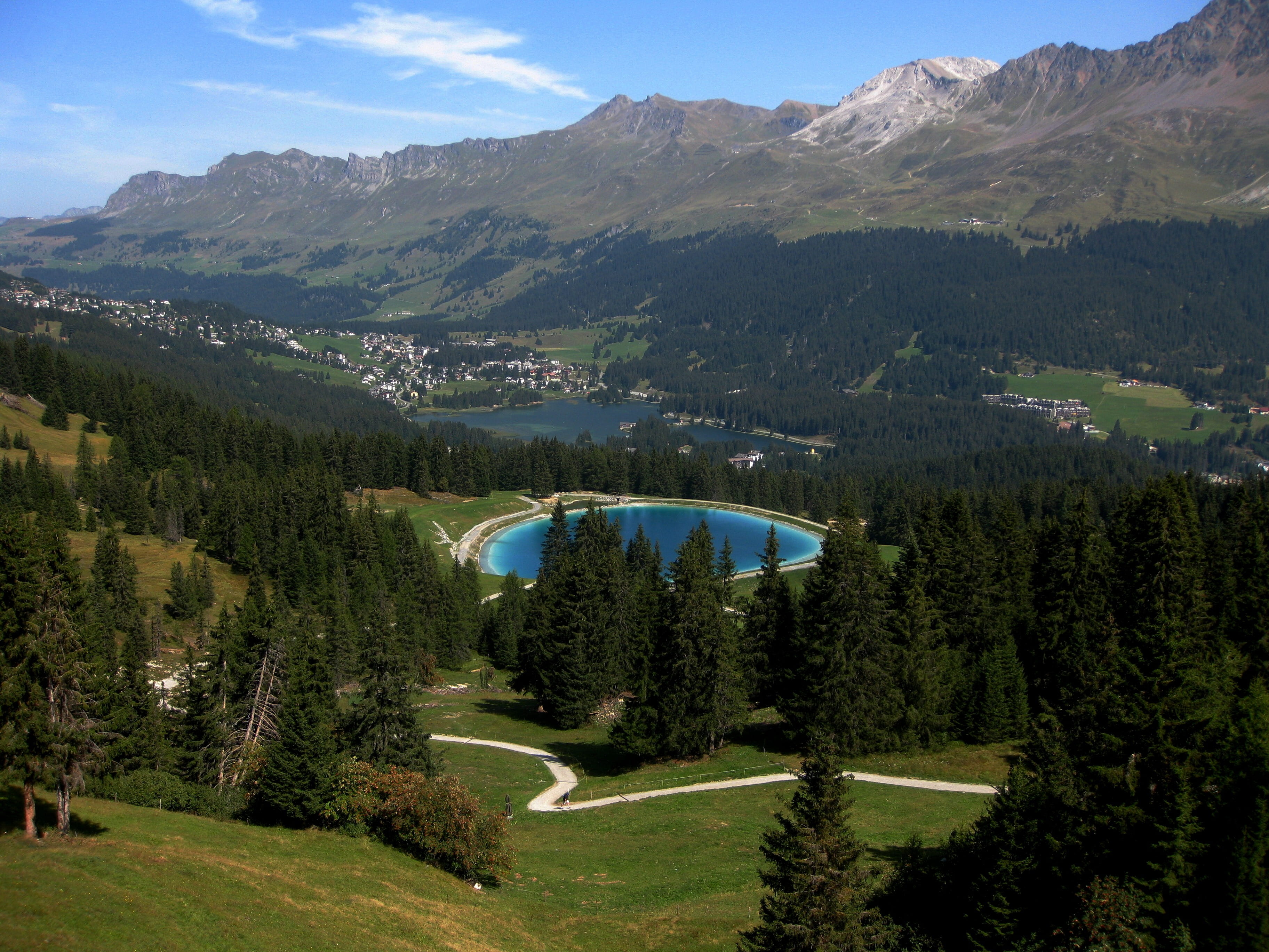 hike, idyllic, mountain meadows, nature, tranquil scene, water, active, lenzerheide switzerland, growth, Switzerland, rest, golf course, crystal clear, HD Wallpaper