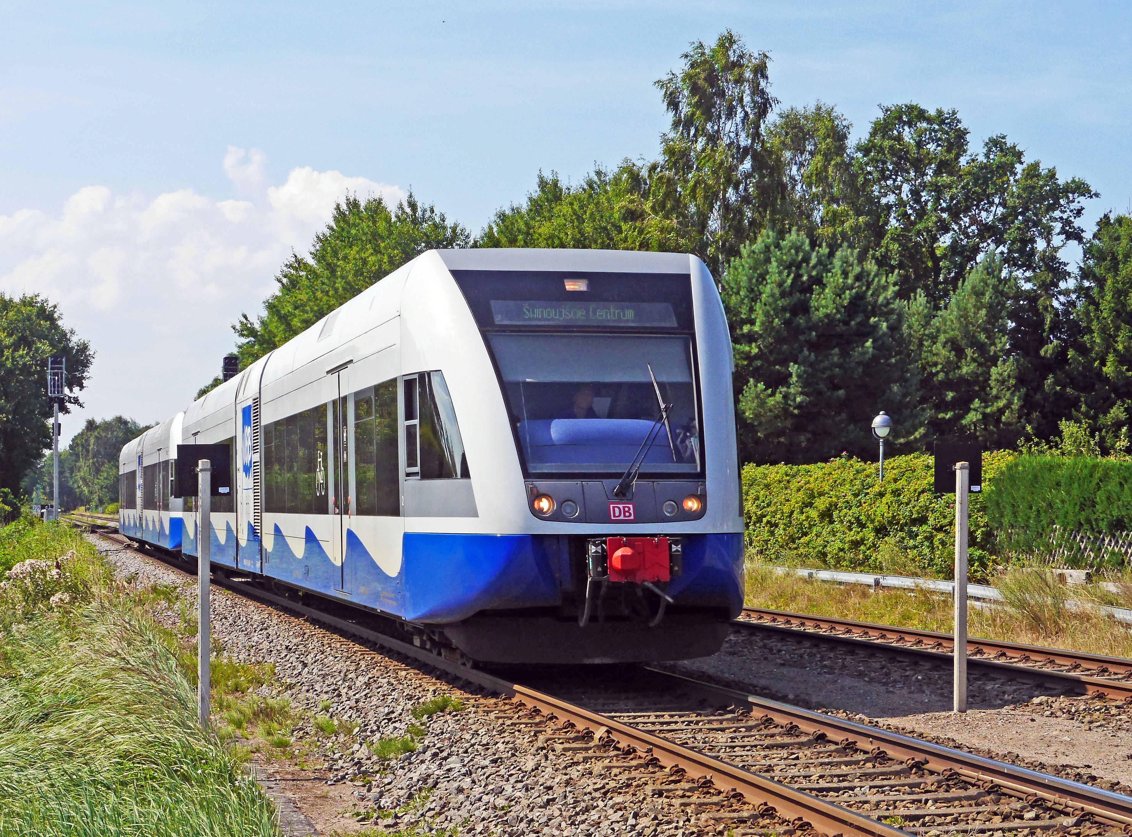 architecture, br 646, train, usedom, dbag, regional traffic, deutsche bahn, tree, db, outdoors, on the move, mode of transportation, 2K, land vehicle, HD Wallpaper