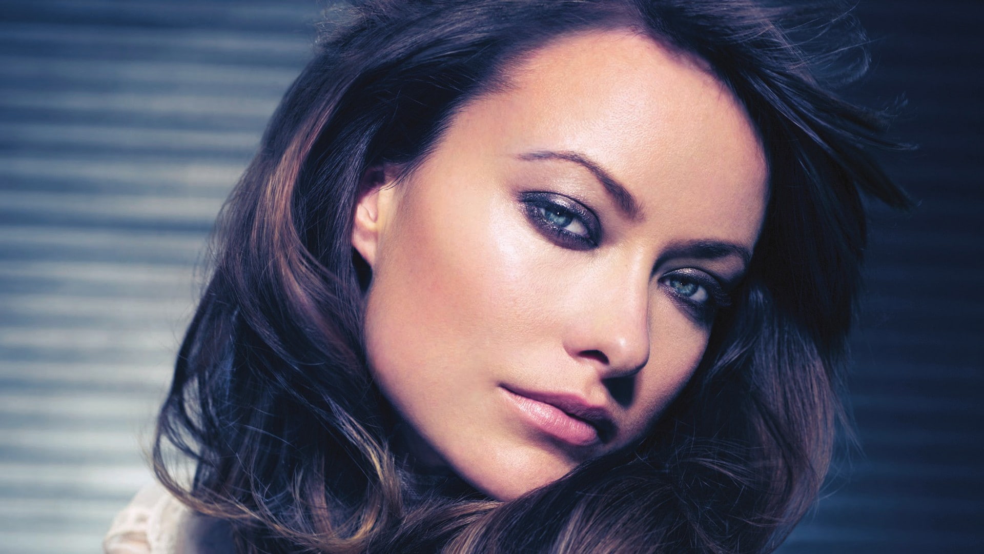 portrait, Photoshop, women, face, actress, brunette, 1080P, filter, photo manipulation, Olivia Wilde, HD Wallpaper