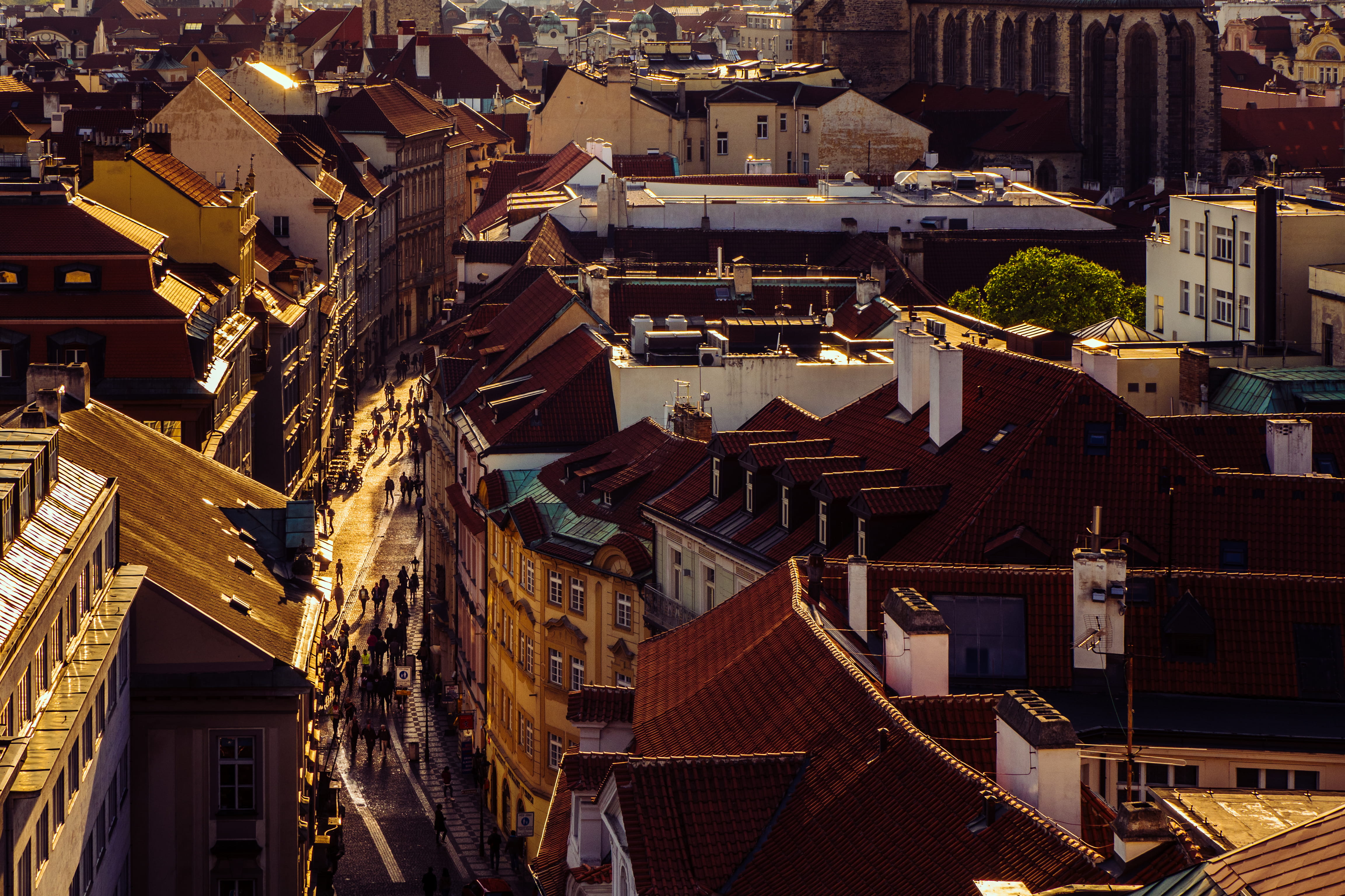 roof, place of worship, day, czechia, building, praha, residential district, town, 4K, built structure, illuminated, house, the powder tower, sunlight, HD Wallpaper