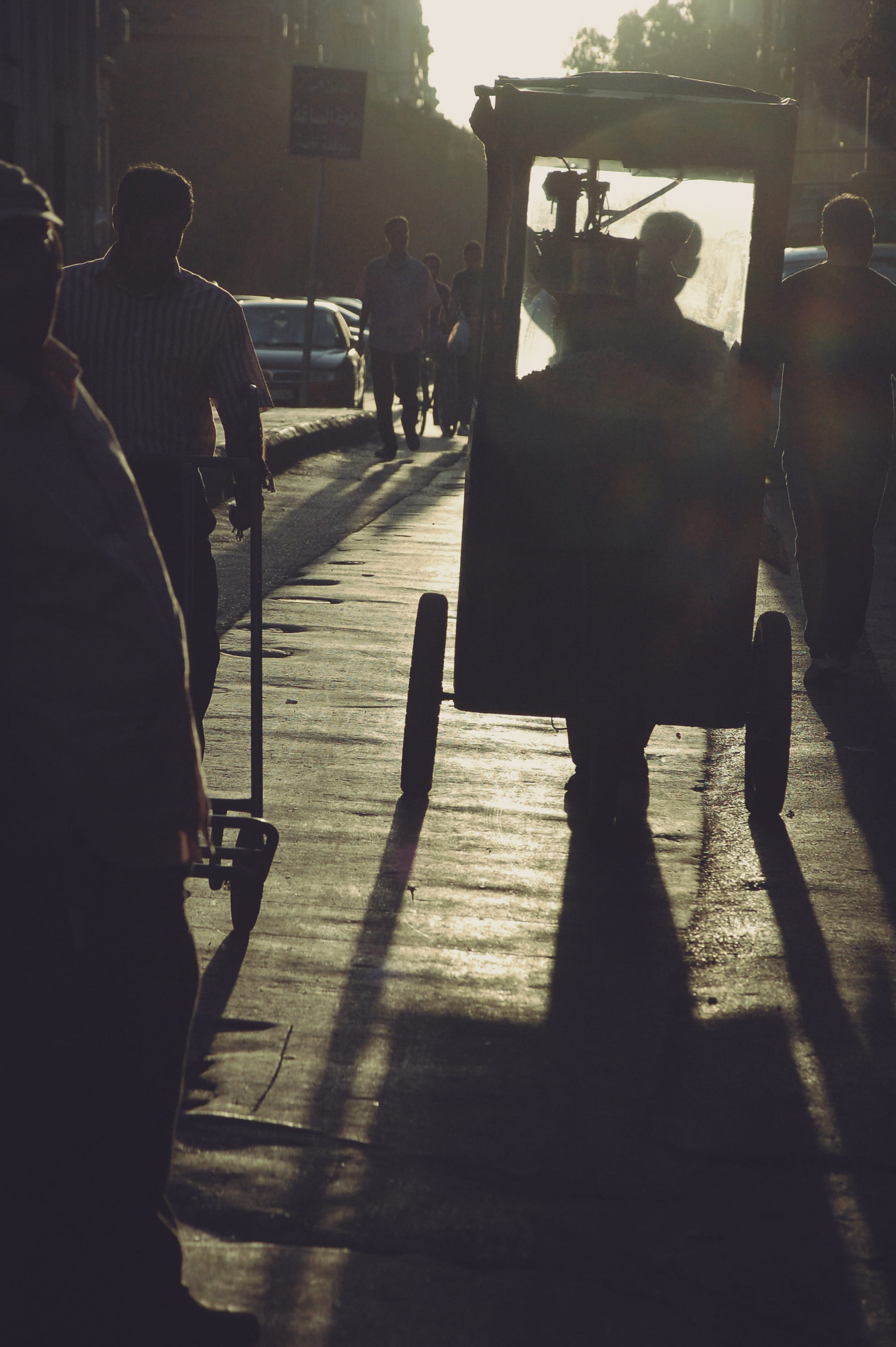 shadow, lifestyles, group of people, nature, rear view, outdoors, walk, wheels, sunlight, people, men, city life, transportation, scooter, incidental people, Phone HD Wallpaper
