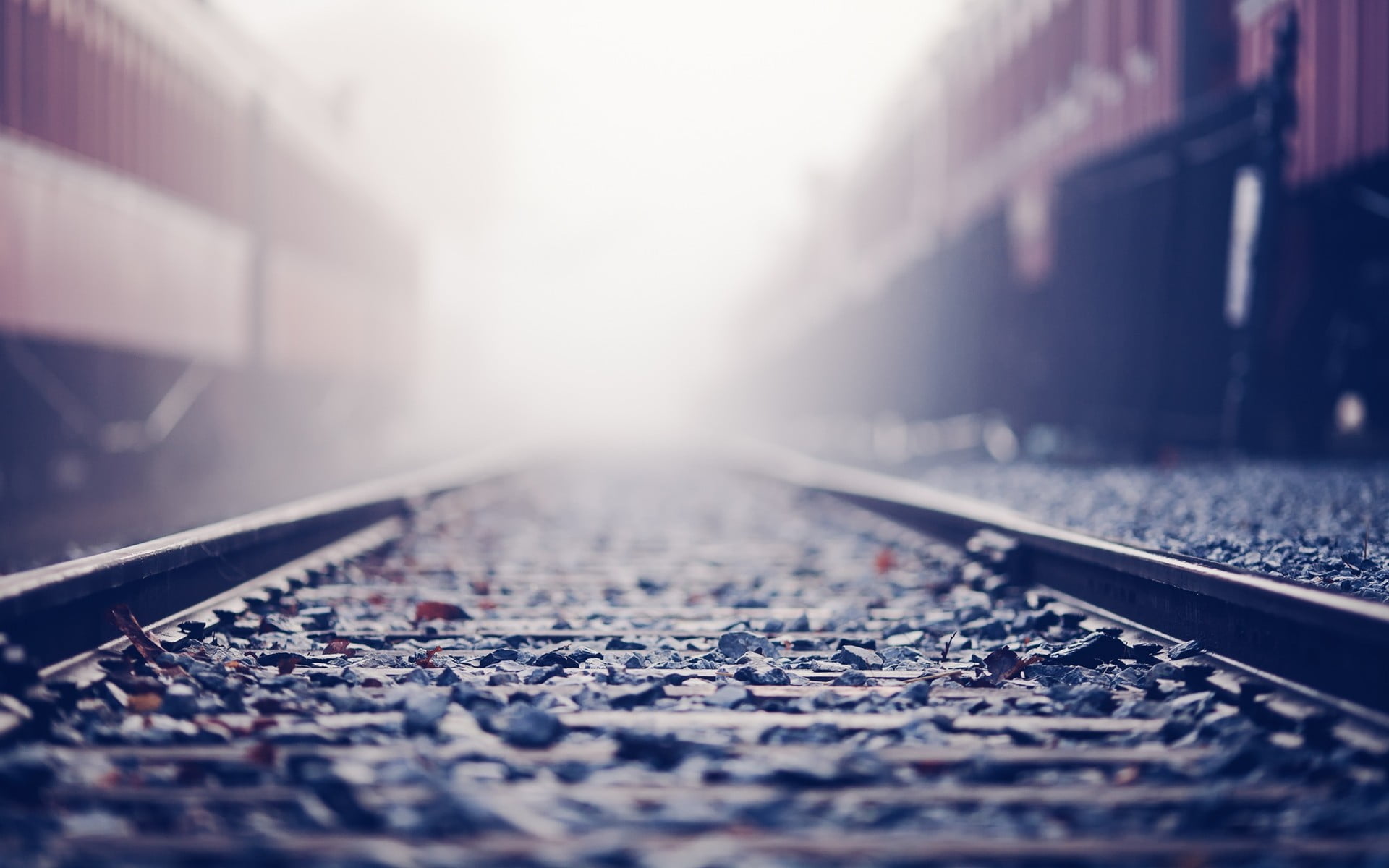 public transportation, railroad track, train station, transportation, 1080P, railway, diminishing perspective, no people, vanishing point, architecture, HD Wallpaper