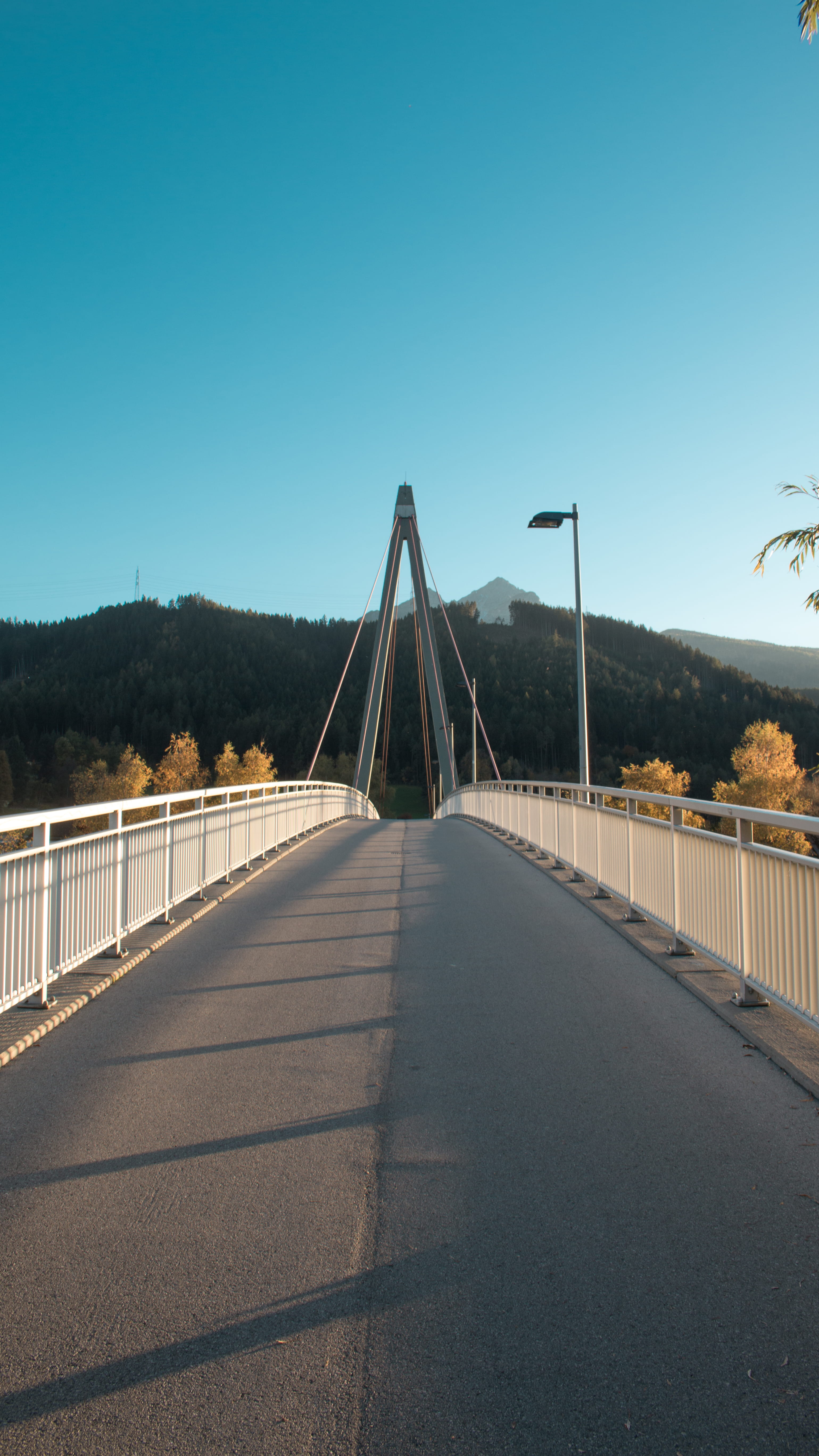 diminishing perspective, architecture, 5K, vanishing point, nature, innsbruck, sky, road, no people, footbridge, connection, outdoors, bridge, built structure, Phone HD Wallpaper