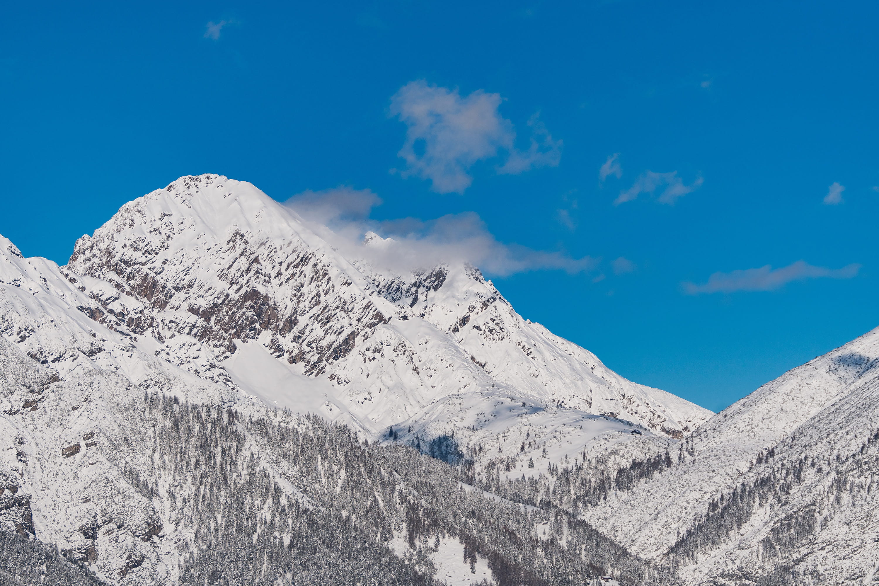 no people, mountain peak, mountain range, snowcapped mountain, fir, forestry, scenics - nature, winter wonderland, innsbruck, forest, outdoors, tranquil scene, HD Wallpaper