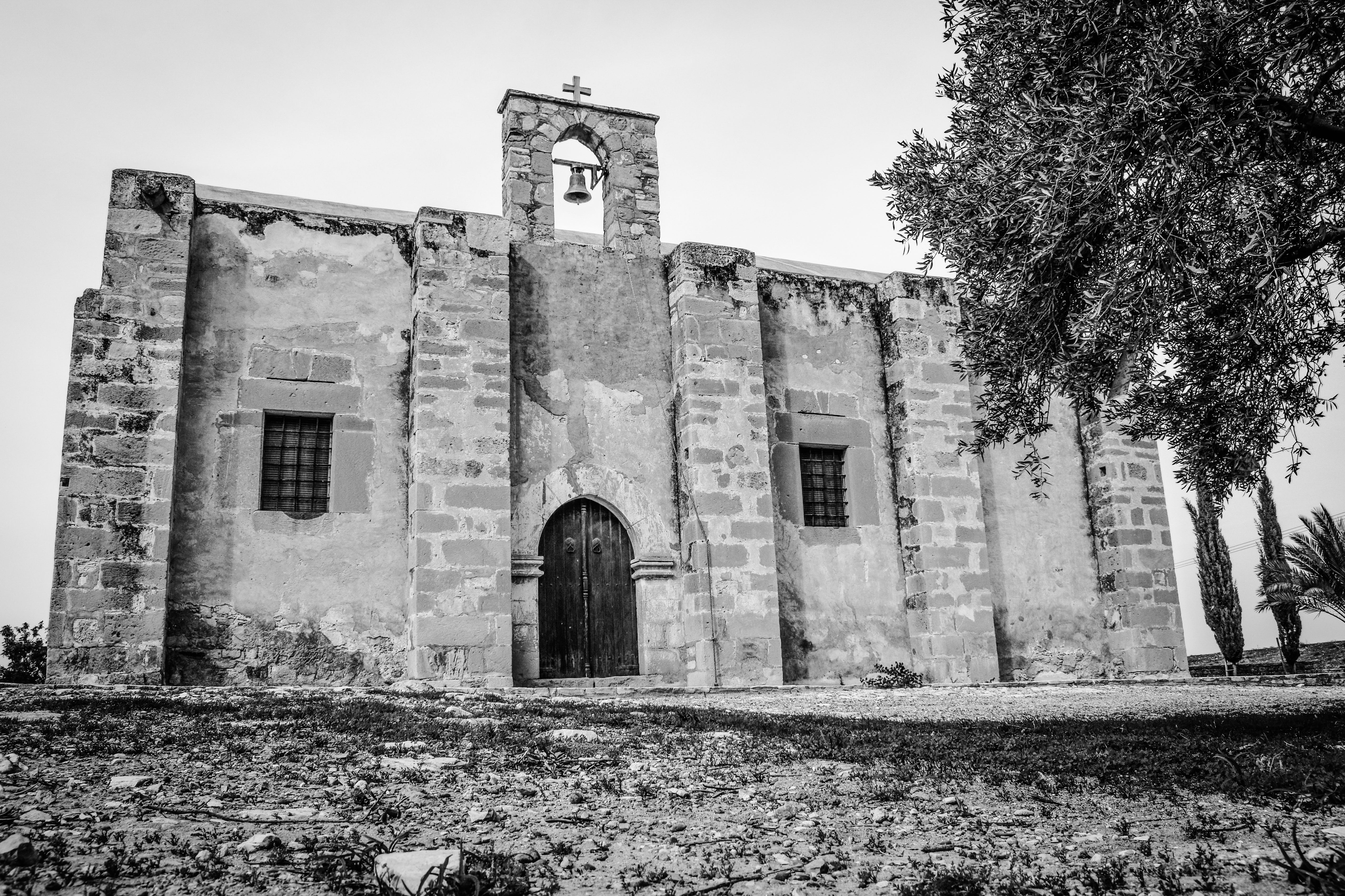 church, architecture, christianity, the past, sky, nature, 5K, outdoors, orthodox, cyprus, belief, history, ayios georgios arperas, plant, place of worship, HD Wallpaper