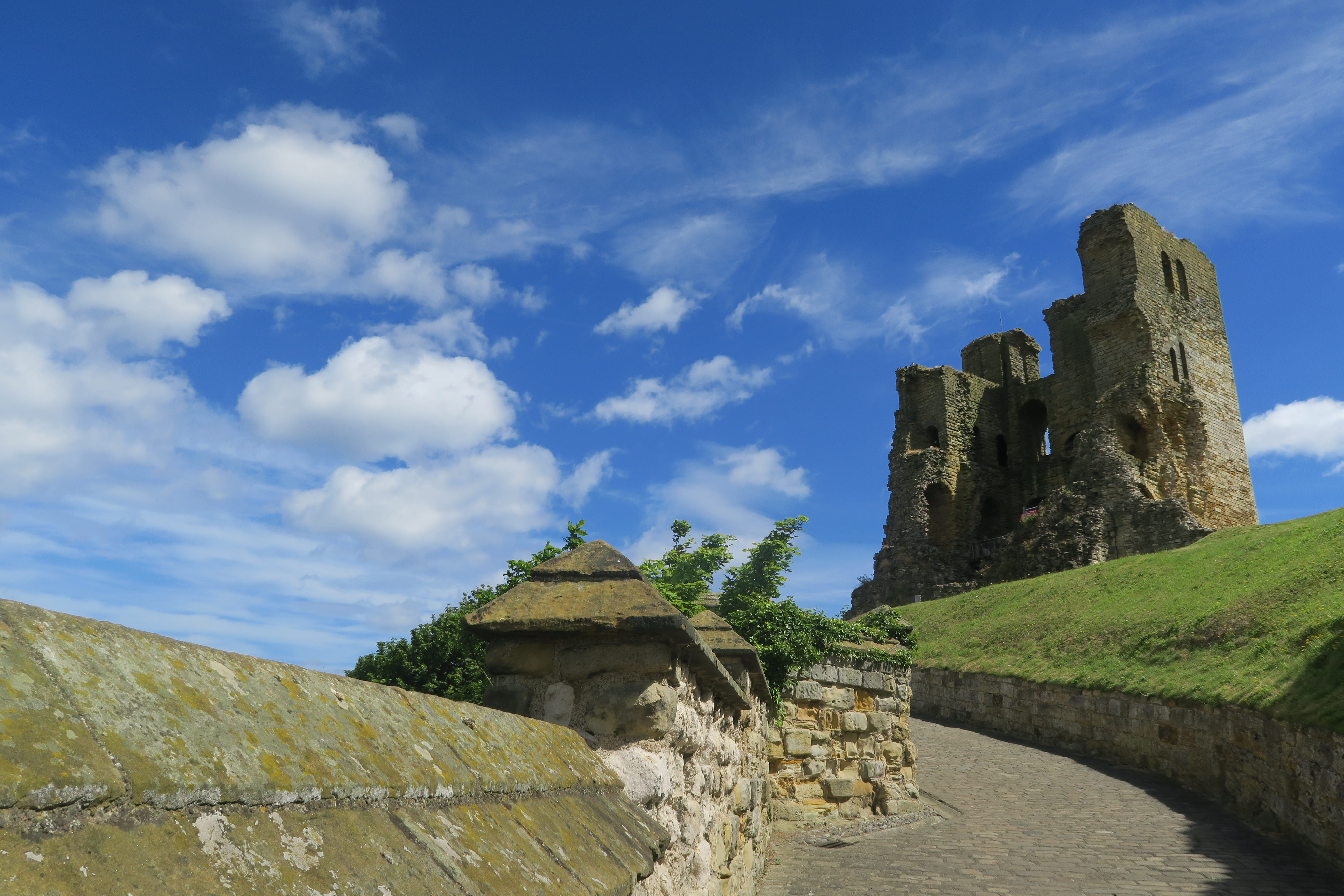 rock, old ruin, no people, outdoors, scarborough castle, travel, history, uk, nature, day, yorkshire, ruined, old, low angle view, 5K, built structure, HD Wallpaper