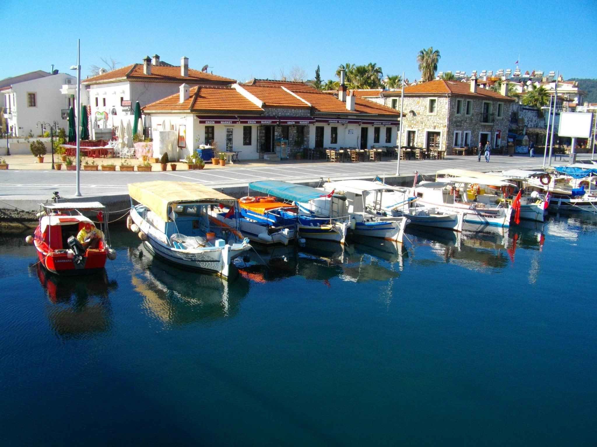 old town, turkey, 1080P, harbor, fisher, marmaris, boats, HD Wallpaper