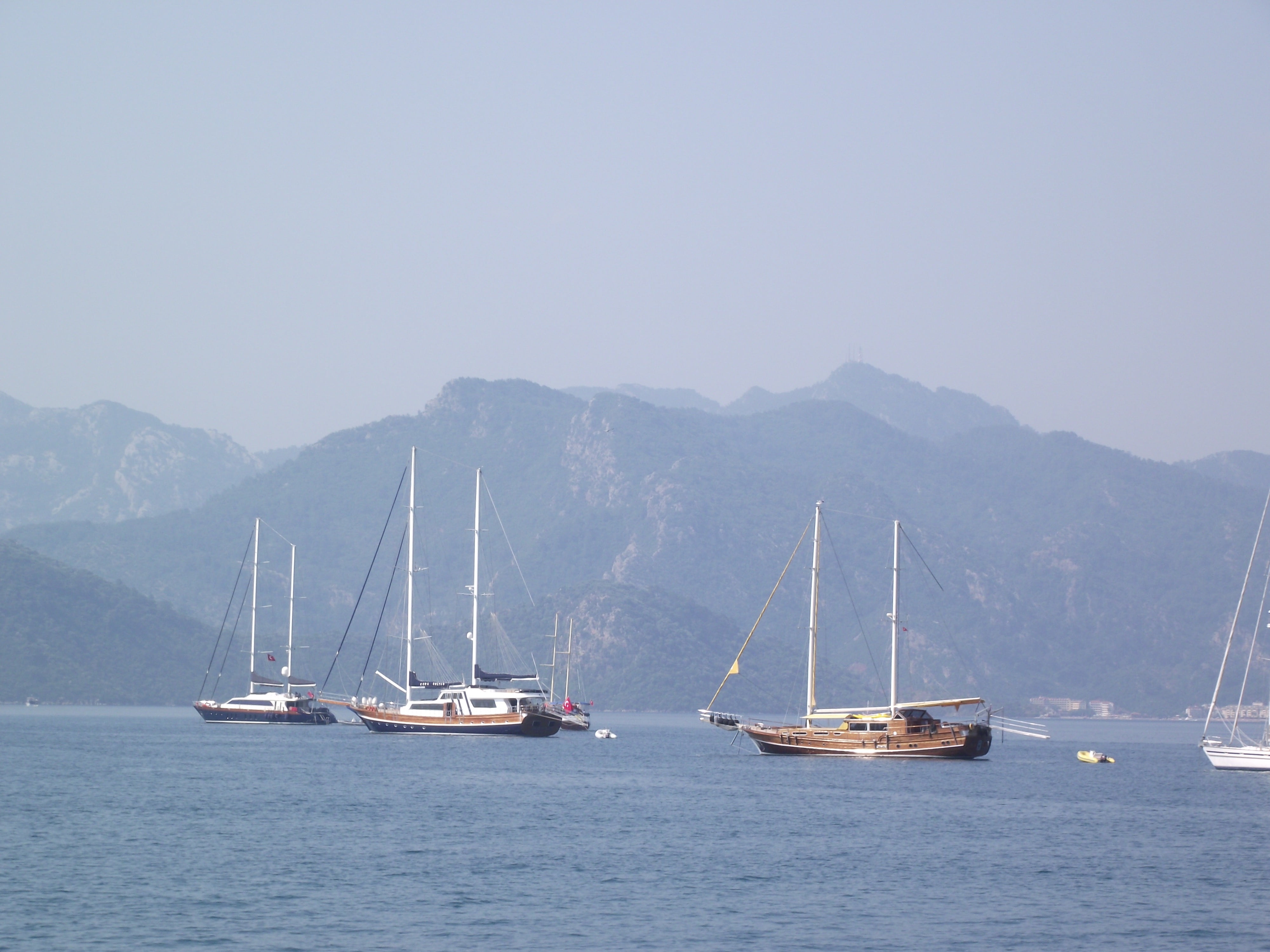 sky, travel, sailing, 4K, pole, bay, marine, marmaris, outdoors, water, sailing ship, yacht, nautical vessel, art, blue, transportation, scenics - nature, HD Wallpaper
