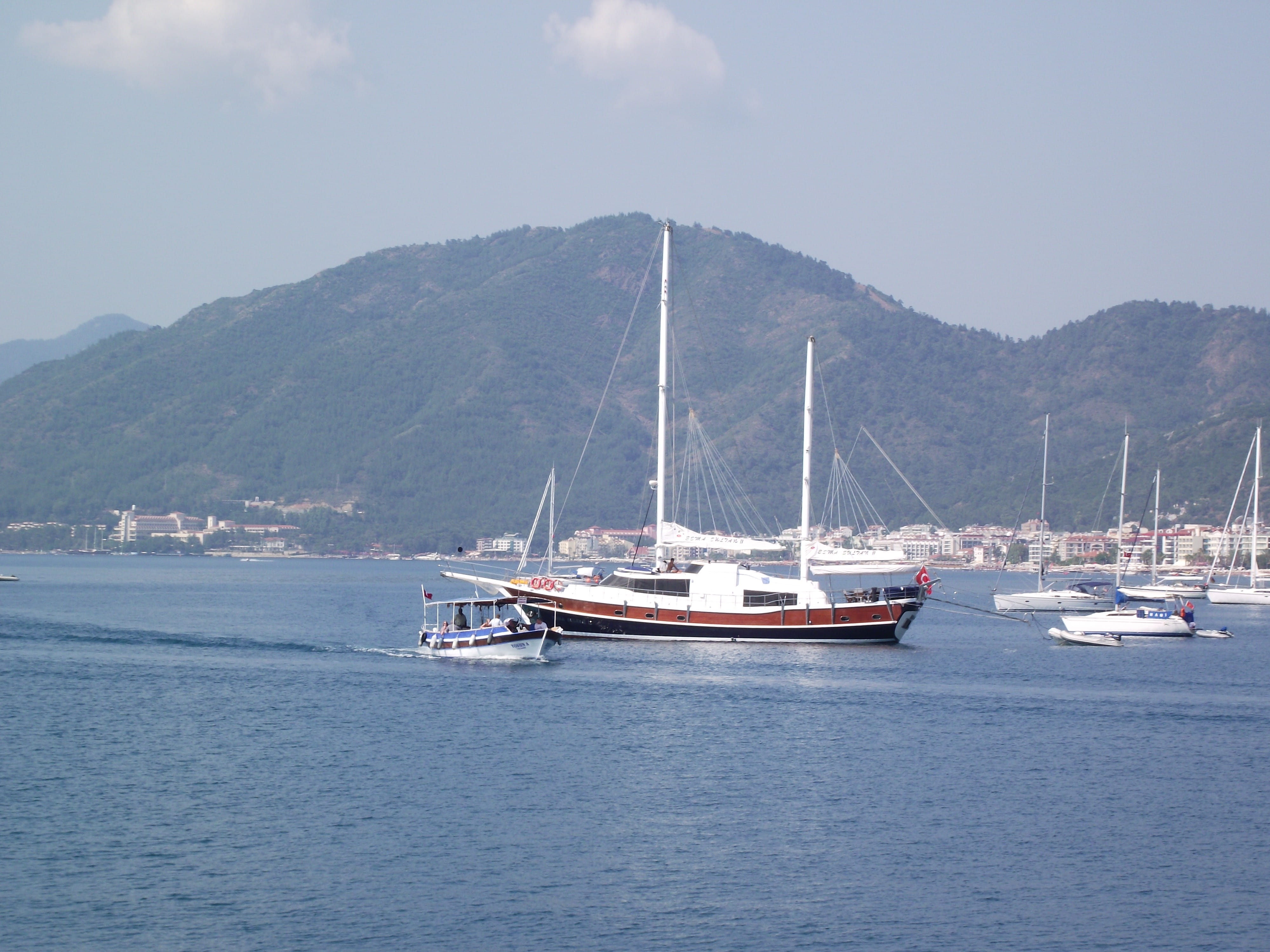 sea, Marine, day, 4K, vacations, yachting, tranquil scene, no people, travel, Yacht, sky, mode of transportation, transportation, Marmaris, scenics - nature, HD Wallpaper