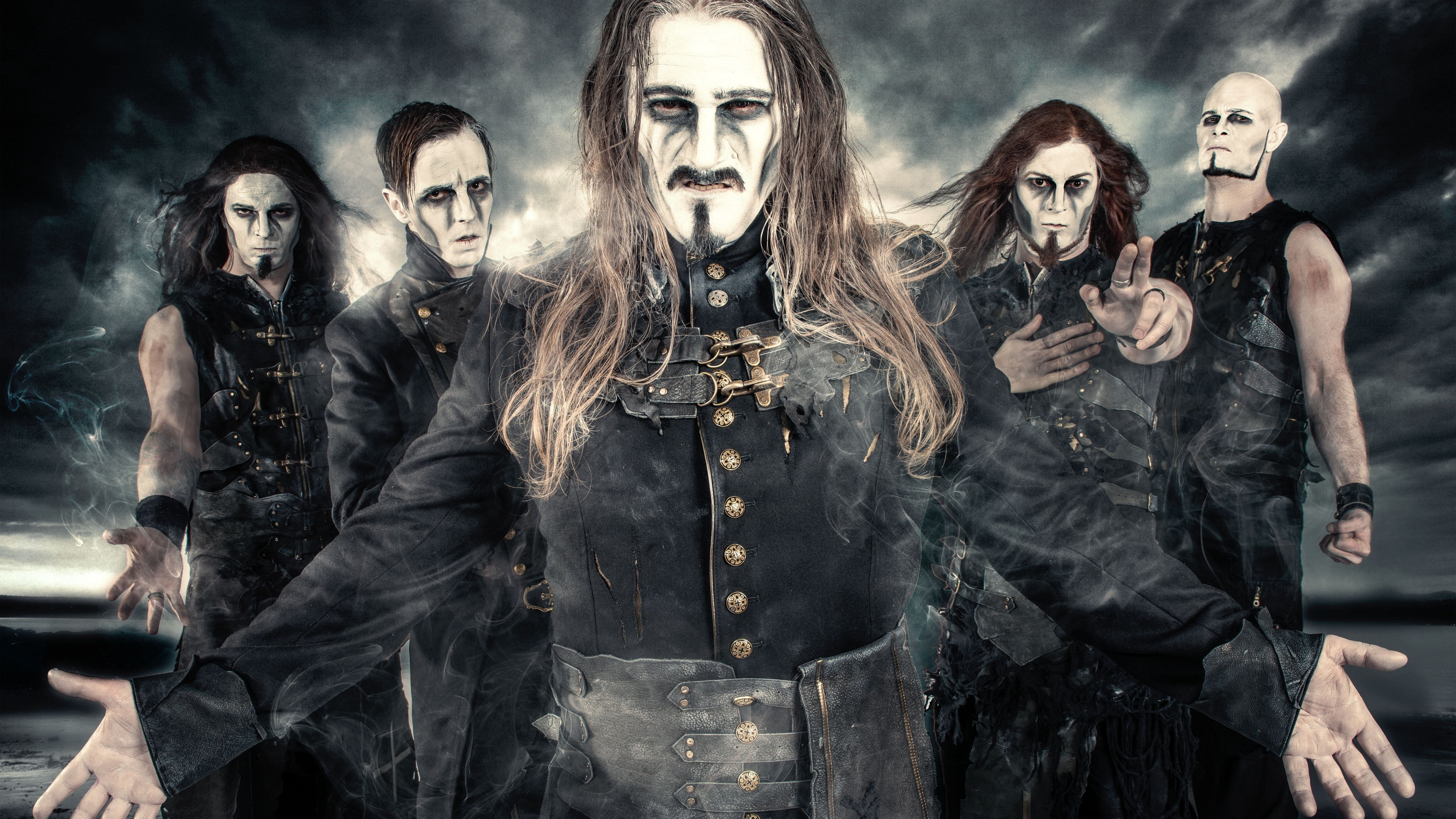Attila Dorn, Falk Maria Schlegel, Matthew Greywolf, Roel Van Helden, Charles Greywolf, man, photo, 5K, Powerwolf, Top music artist and bands, group, HD Wallpaper