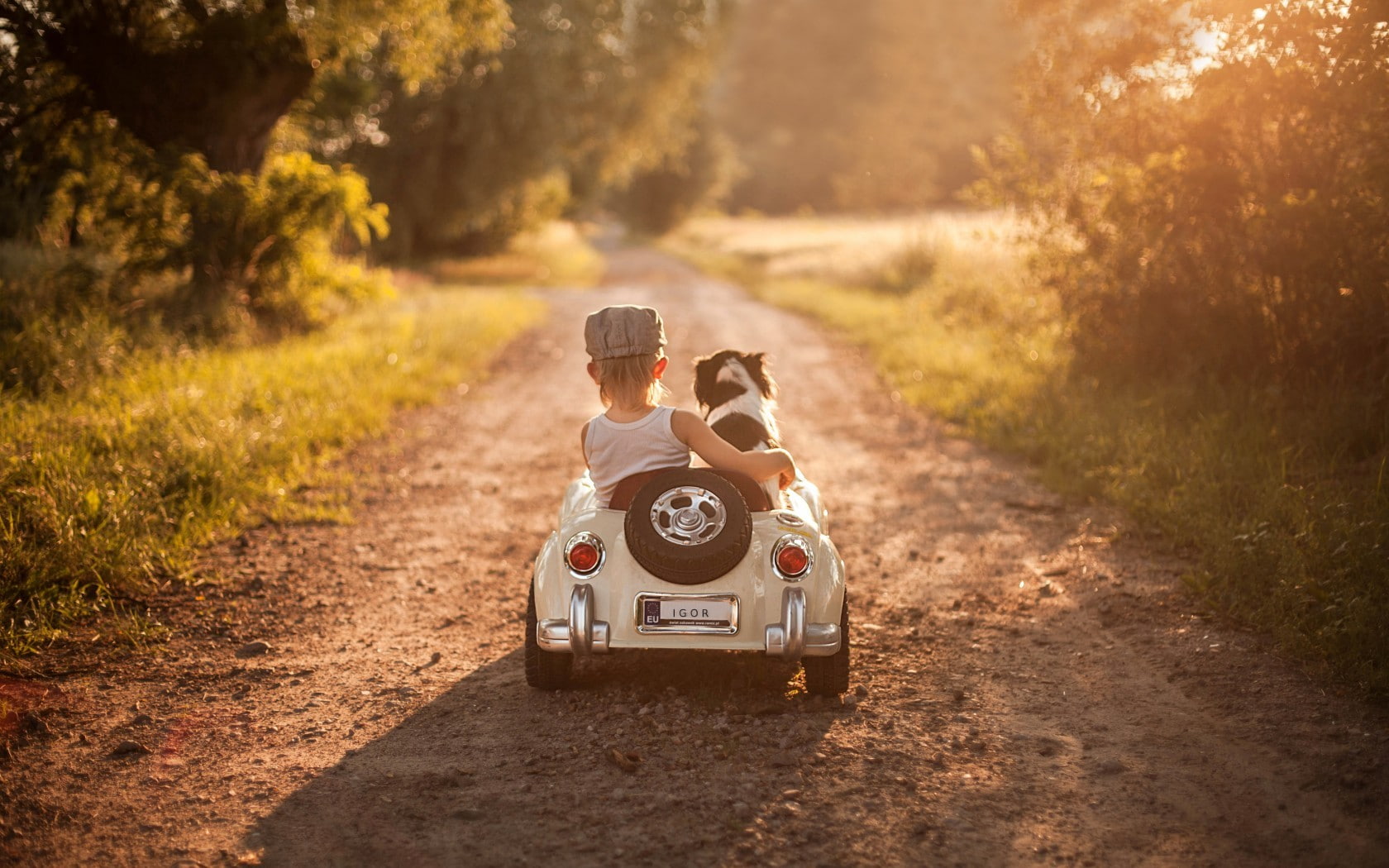 positive emotion, transportation, road trip, boys, plant, togetherness, children, sunset, summer, sunlight, road, nature, males, motor vehicle, 720P, offspring, HD Wallpaper