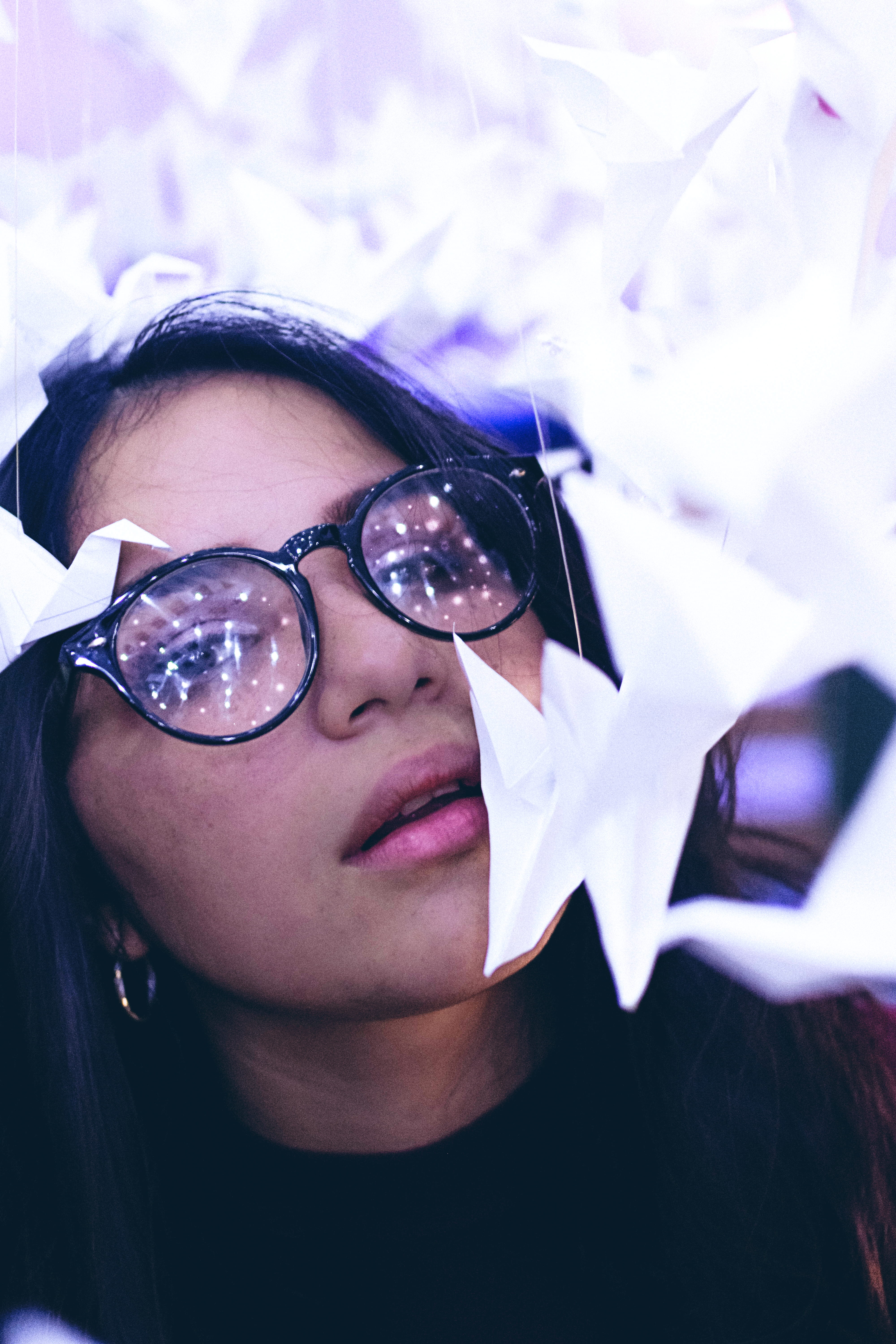 smile, glasses, lips, women, day, cowgirl, beauty girl, front view, teenager, headshot, wonder woman, lifestyles, focus on foreground, 5K, she, close-up, Phone HD Wallpaper