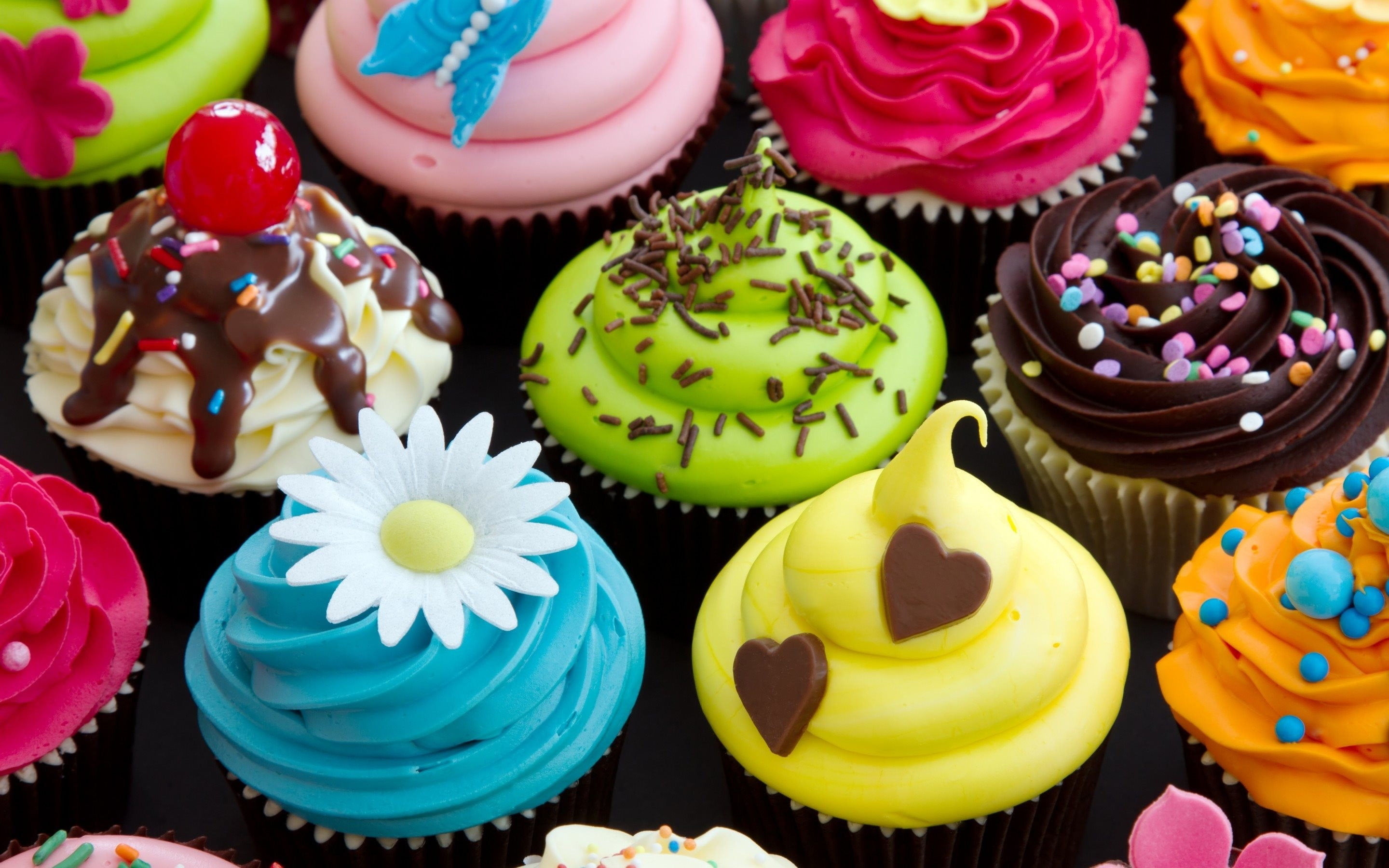 buttercream, multi Colored, chocolate, snack, indoors, sprinkles, sweet, blue, cake, assorted, ready-to-eat, variation, freshness, pastry, ornate, lot, HD Wallpaper