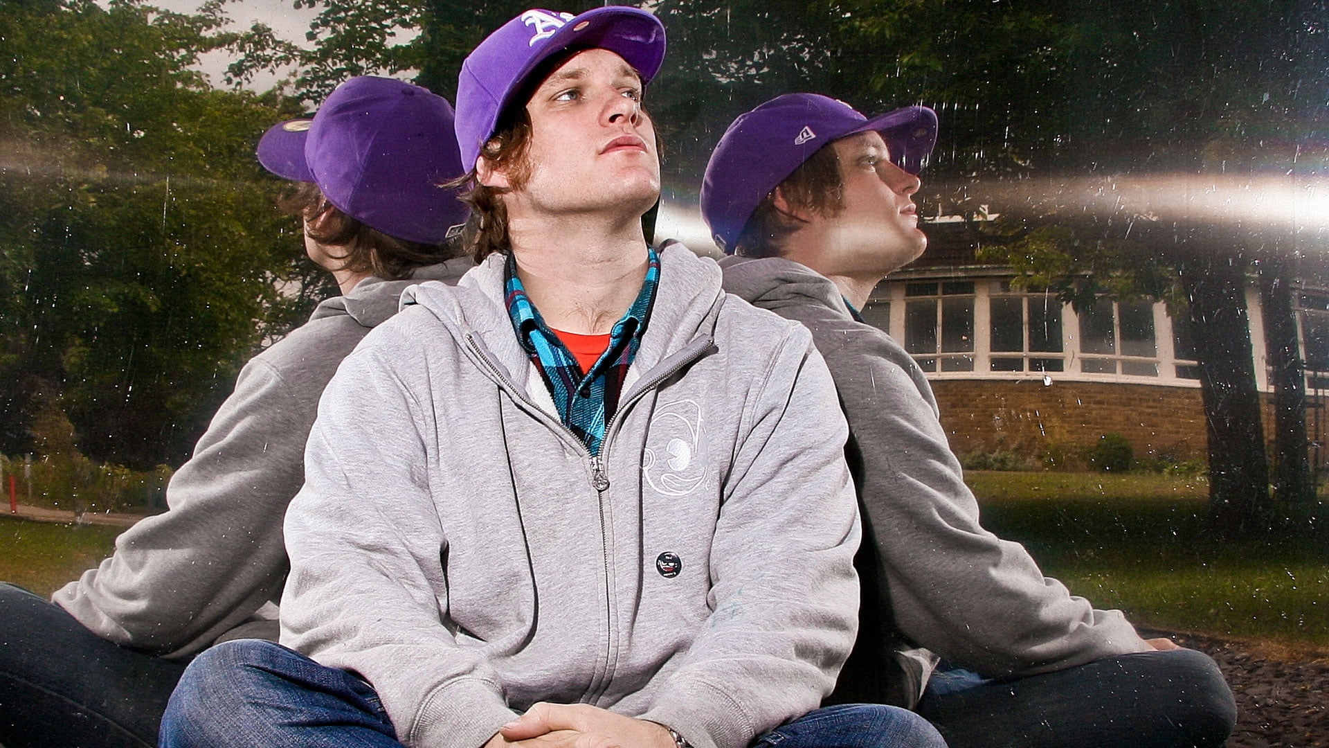 smock, lifestyles, reflection, real people, zip, outdoors, childhood, leisure activity, 1080P, two people, men, baseball cap, collage, women, cap, males, HD Wallpaper