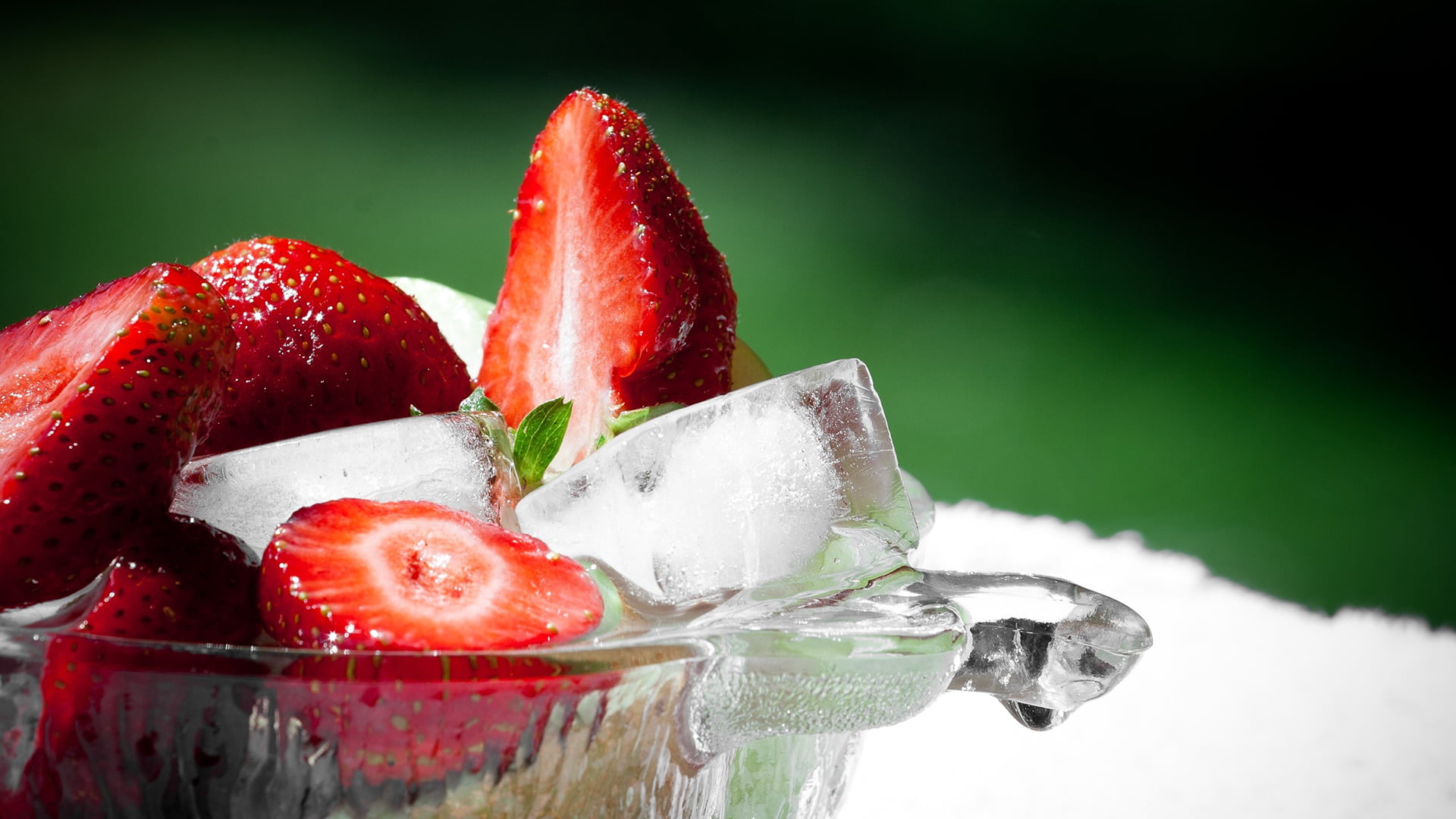 food and drink, frozen, plate, red, eating, diet, berry, sweet food, 1080P, berry fruit, fresh, glass, cold temperature, dinner, slice, flower, vegetable, HD Wallpaper