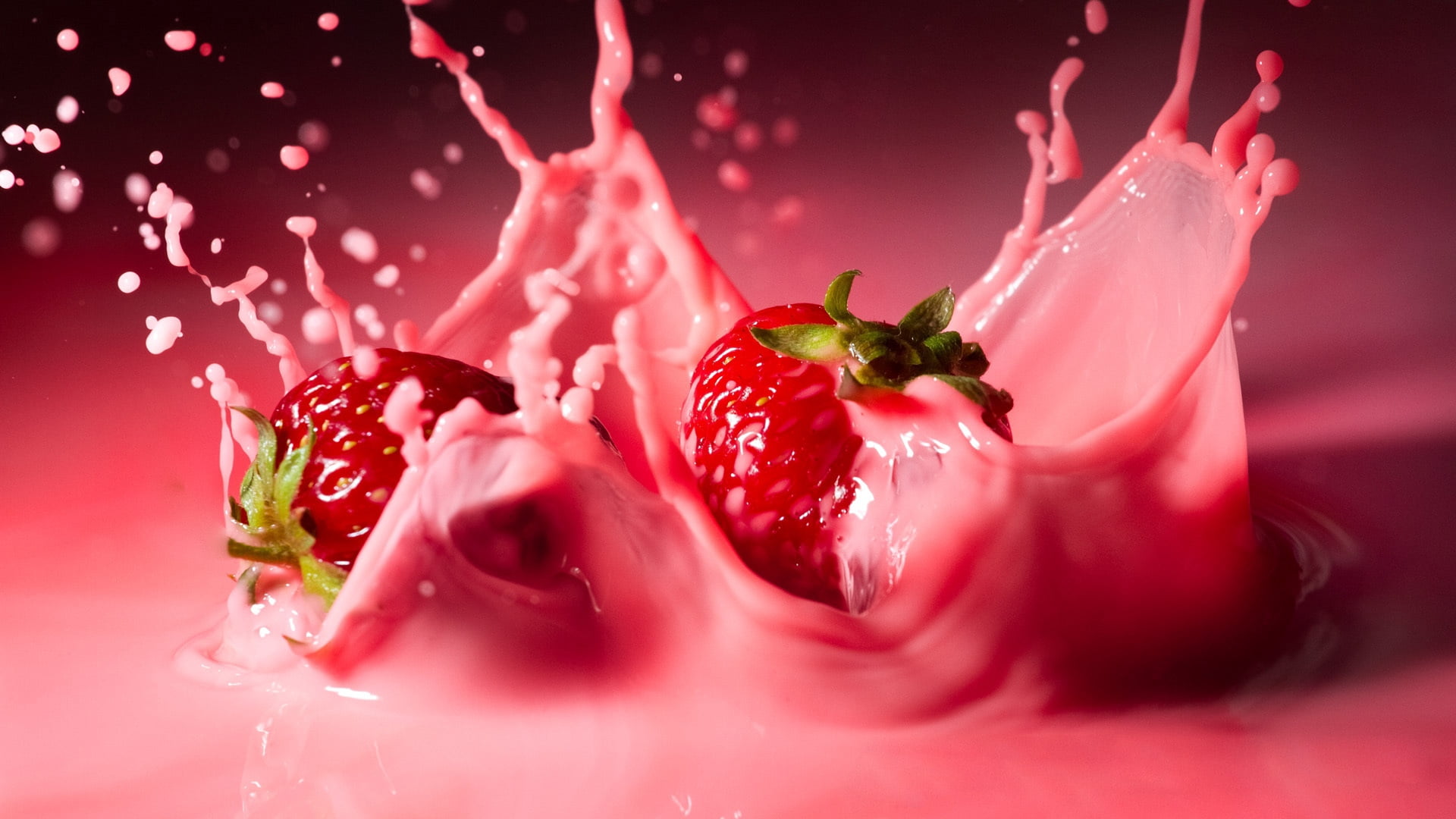 motion, splash, two, antioxidant, backgrounds, nature, red, splashing, flower, falling, plant, gourmet, white, sweet Food, healthy Eating, flowering plant, HD Wallpaper