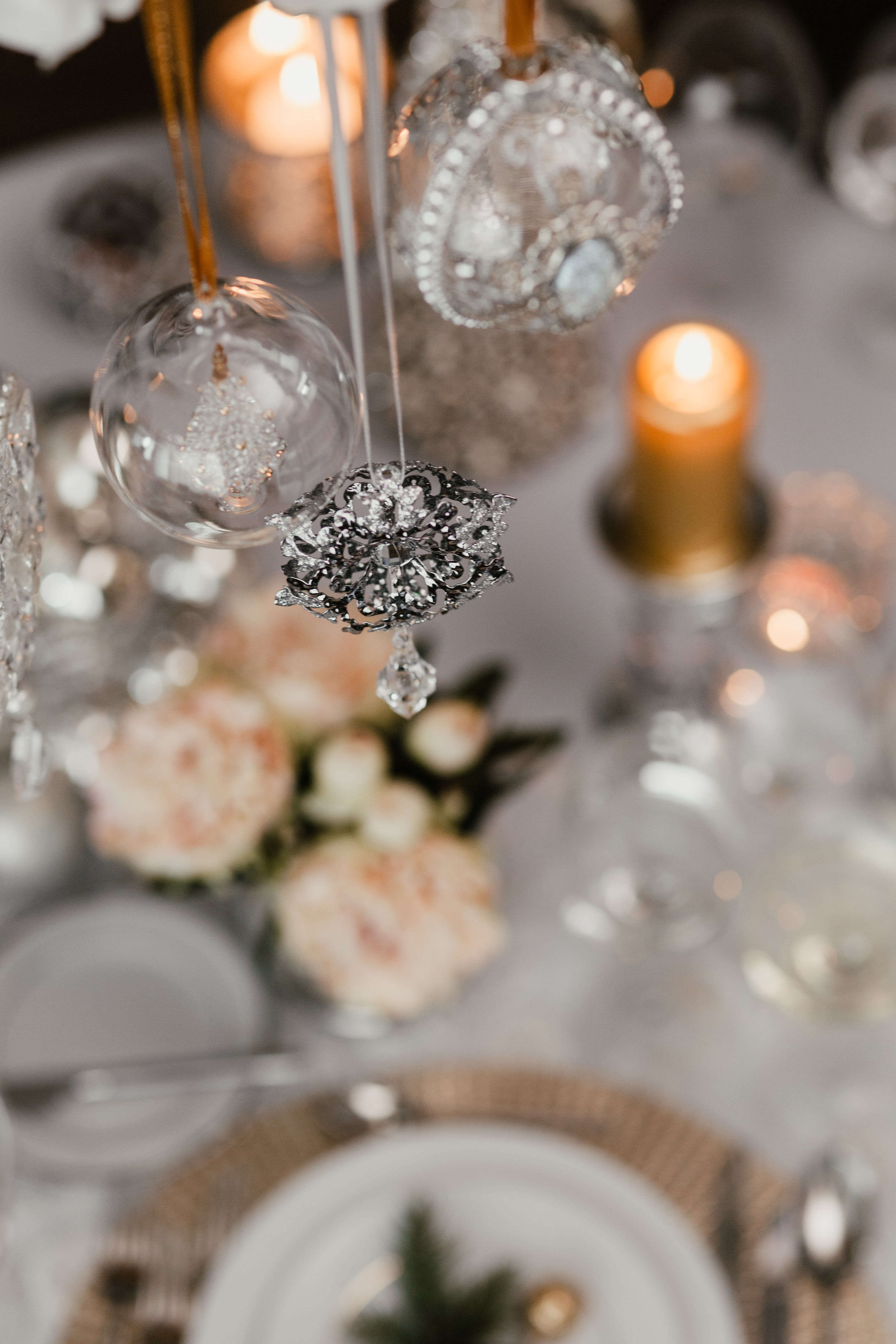 luxury, glass - material, no people, celebration, christmas decoration, christmas, dining room, selective focus, burning, xmas, candle, glass, tea light, Phone HD Wallpaper