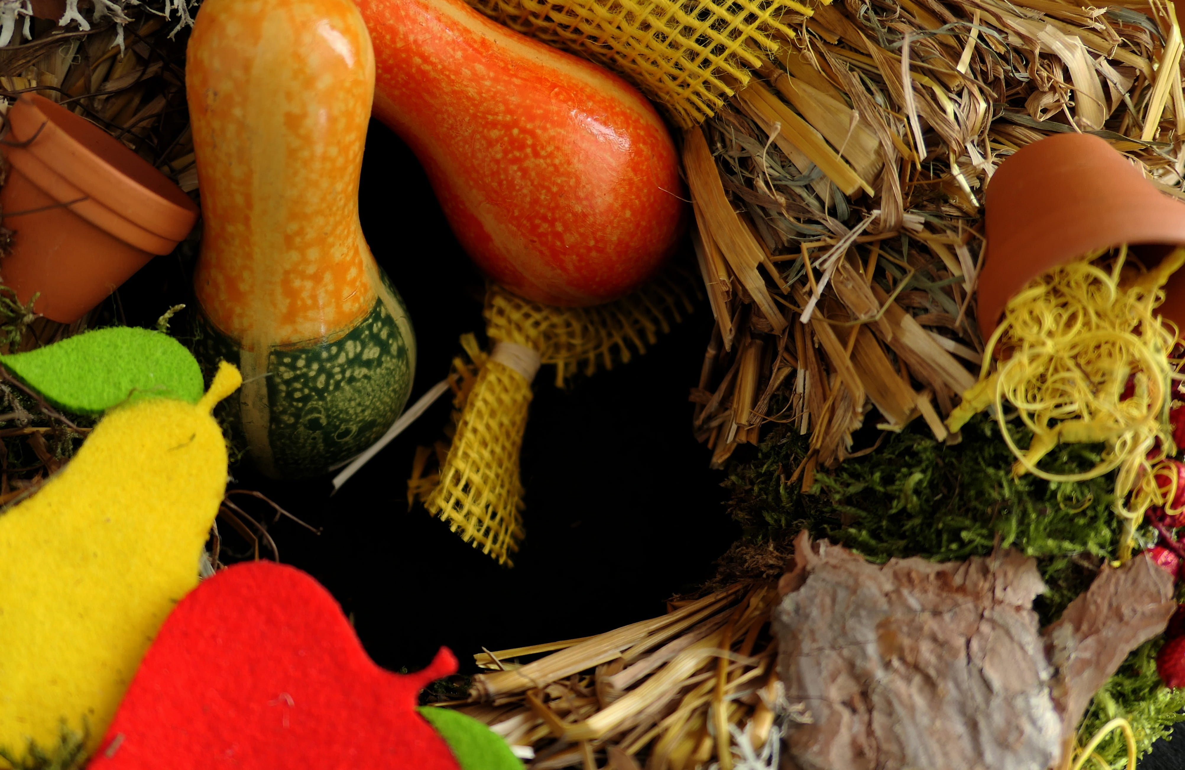 autumn wreath, vegetable, floral arrangement, autumn, container, high angle view, 4K, healthy eating, lychee, food, organic, large group of objects, romantic, HD Wallpaper