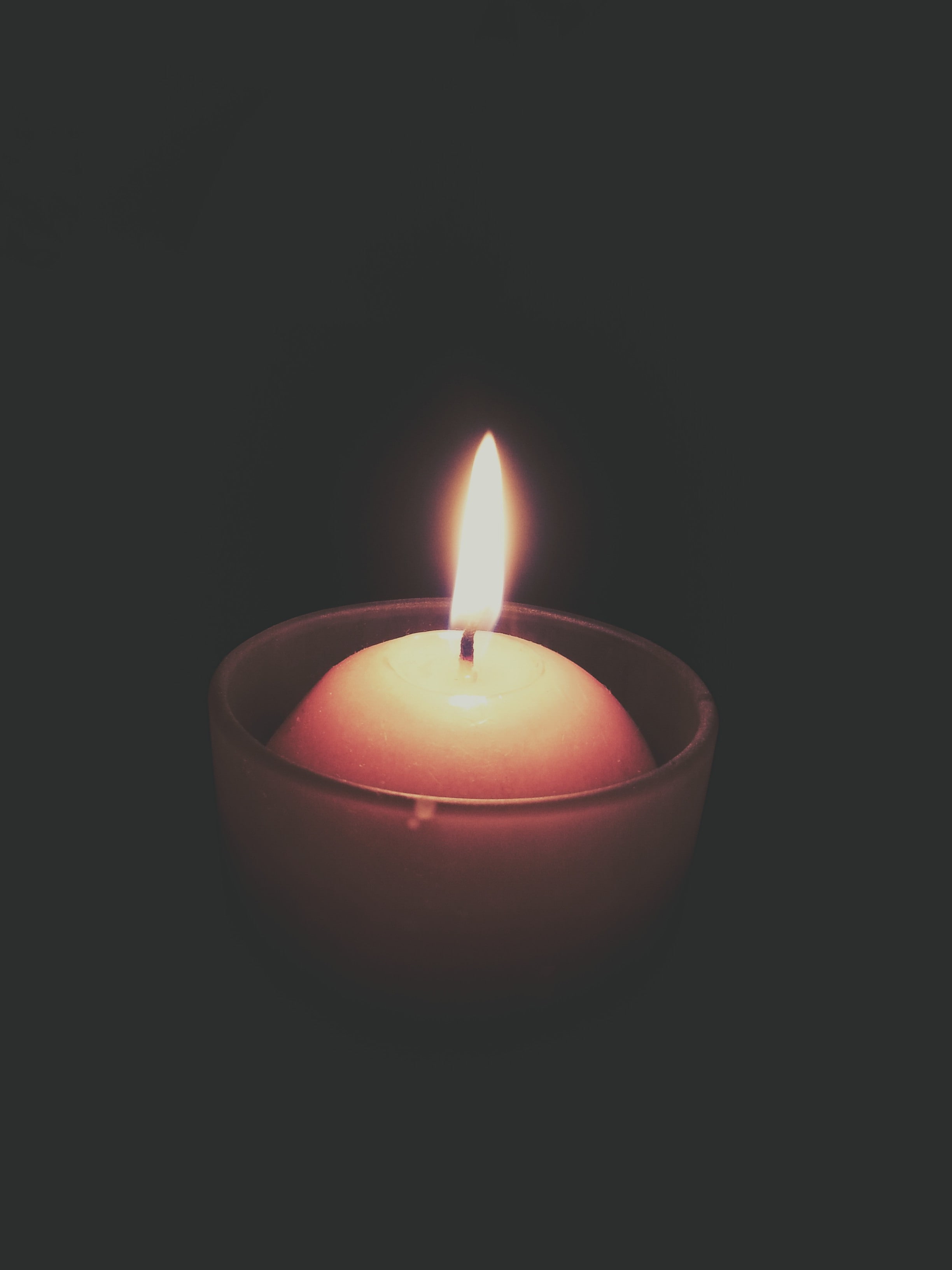 studio shot, nature, orange color, glowing, luminosity, indoors, tea light, dark, flame, fire - natural phenomenon, burning, black background, copy space, Phone HD Wallpaper