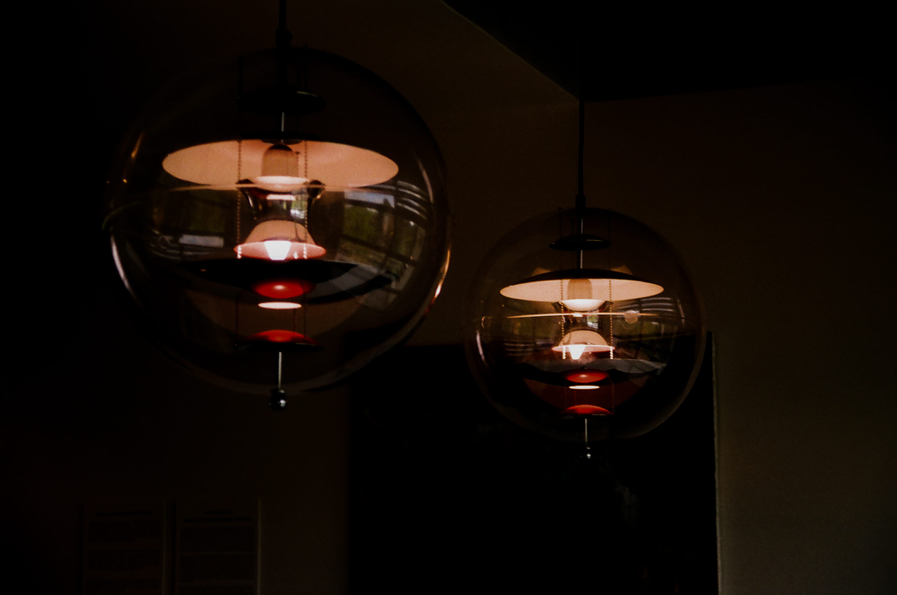 indoors, transparent, lighting equipment, no people, ceiling, mirror, red, glass - material, flame, two, lamp, black, candle, burning, design, close-up, HD Wallpaper