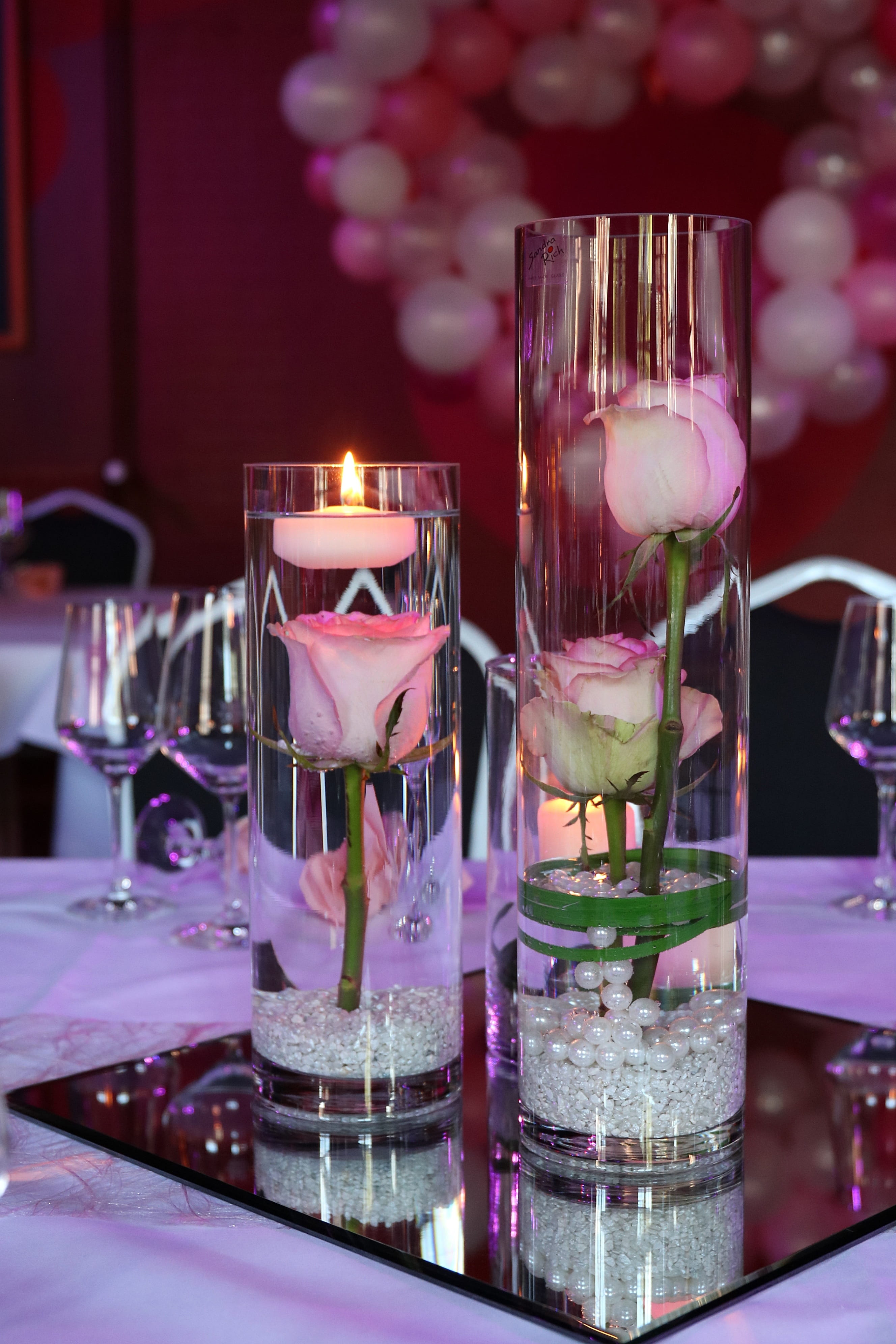 purple, drinking glass, glass, burning, candle, household equipment, close-up, flame, pink color, food and drink, glass - material, table decorations, flower, Phone HD Wallpaper