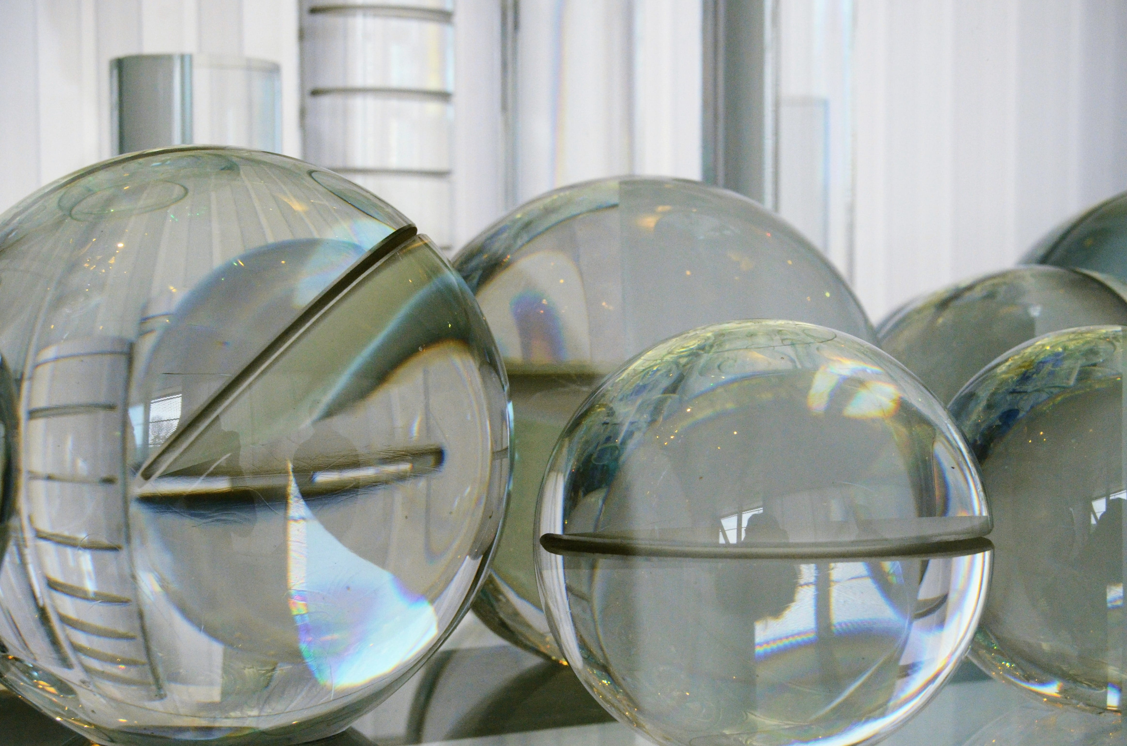 silver colored, indoors, decoration, geometric shape, nature, still life, crystal ball, transparent, focus on foreground, ball, close-up, day, group of objects, HD Wallpaper