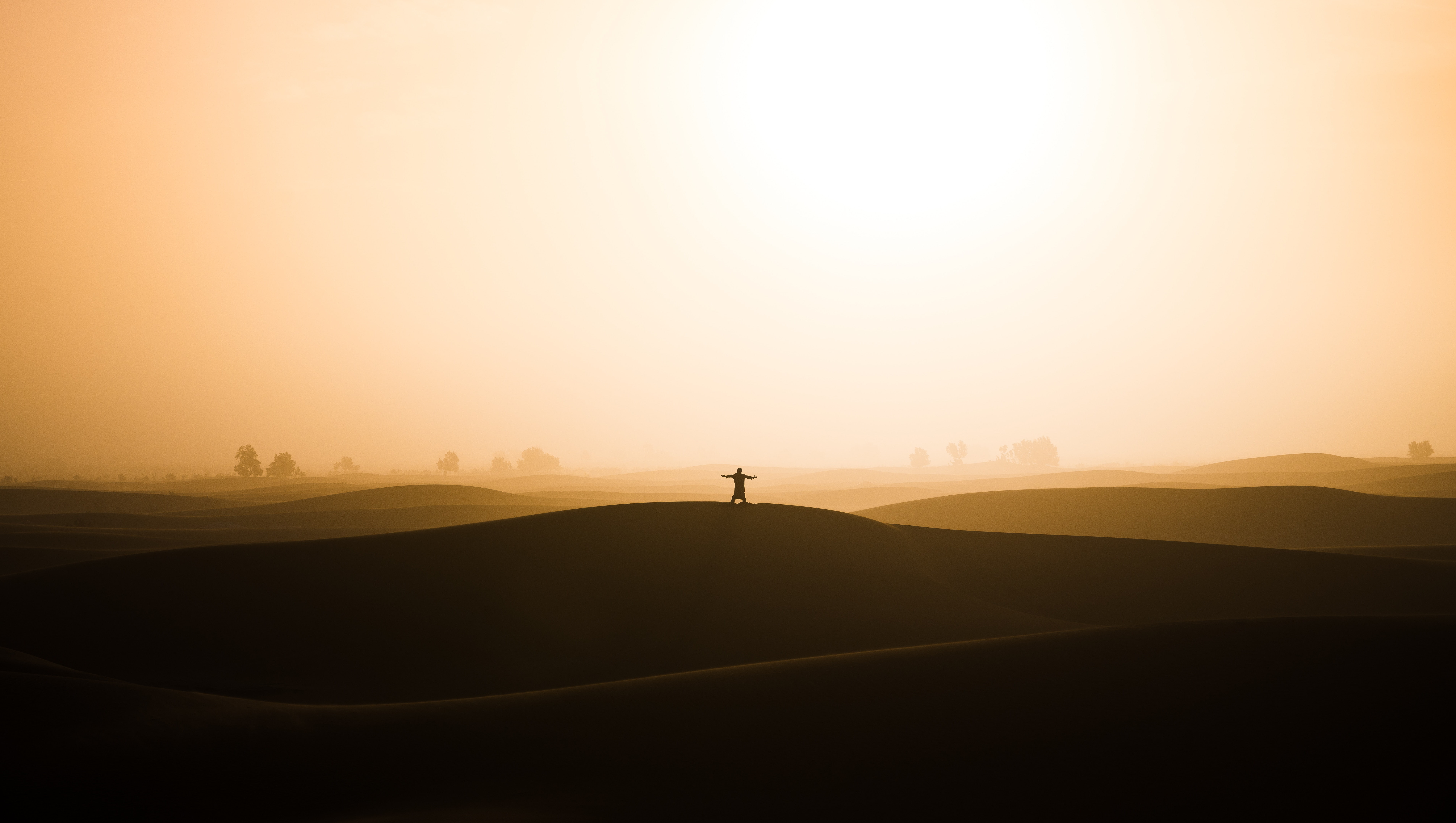 5K, Sun light, 4K, Sahara desert, Silhouette, 8K, HD Wallpaper