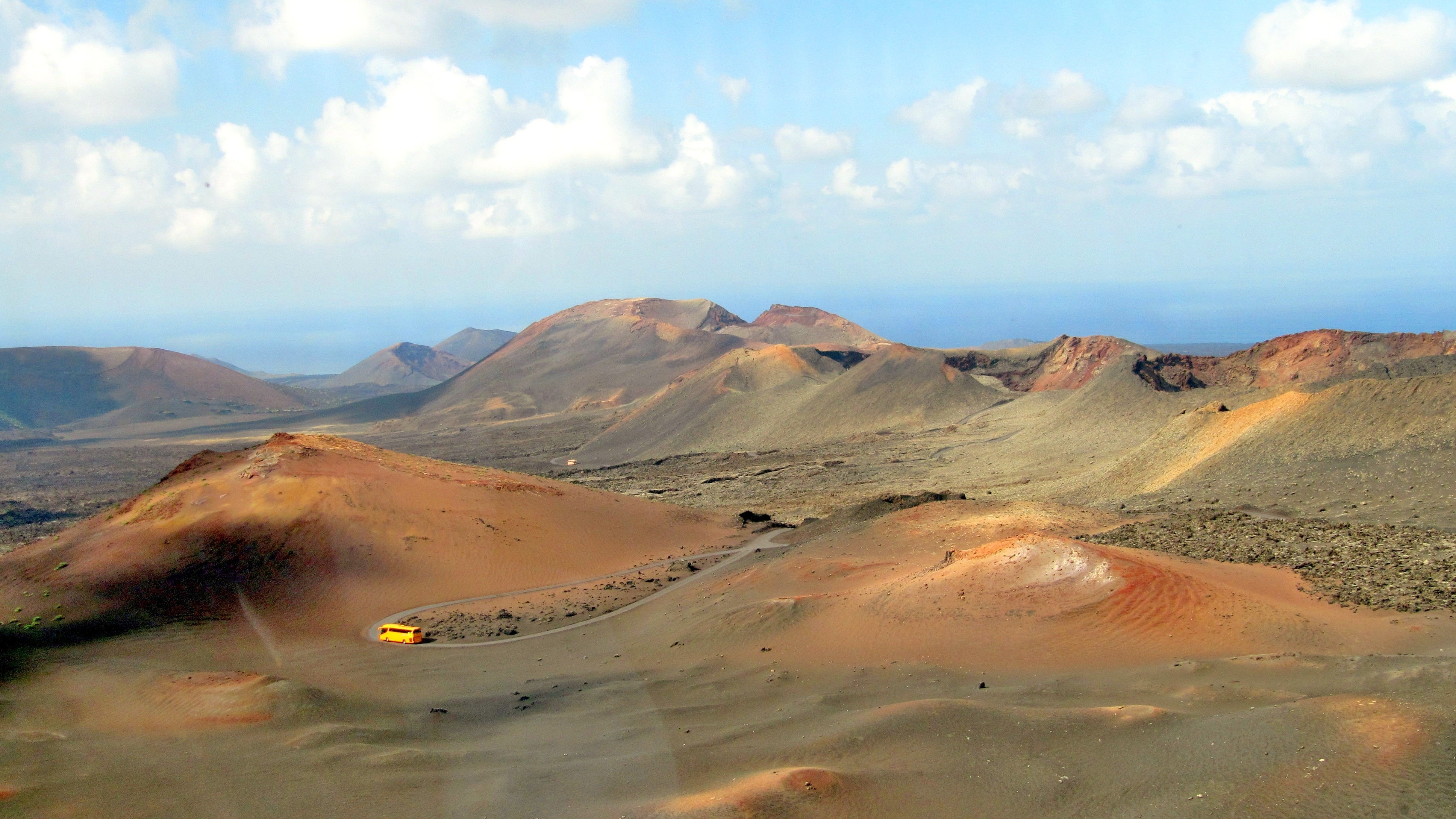 climate, lanzarote, landscape, non-urban scene, sky, scenics - nature, timanfaya, day, nature, tranquil scene, remote, volcanoes, outdoors, tranquility, HD Wallpaper